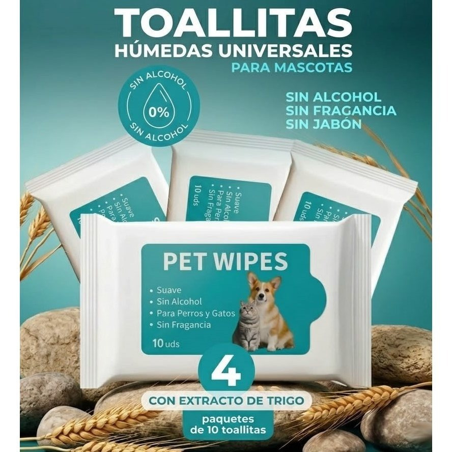 TEMU 40 Toallitas Húmedas para Perros y Gatos,Roedores y Aves Toallitas Limpiadoras Hipoalergénicas para Mascotas, Ideal para Patas, Cuerpo y Zona