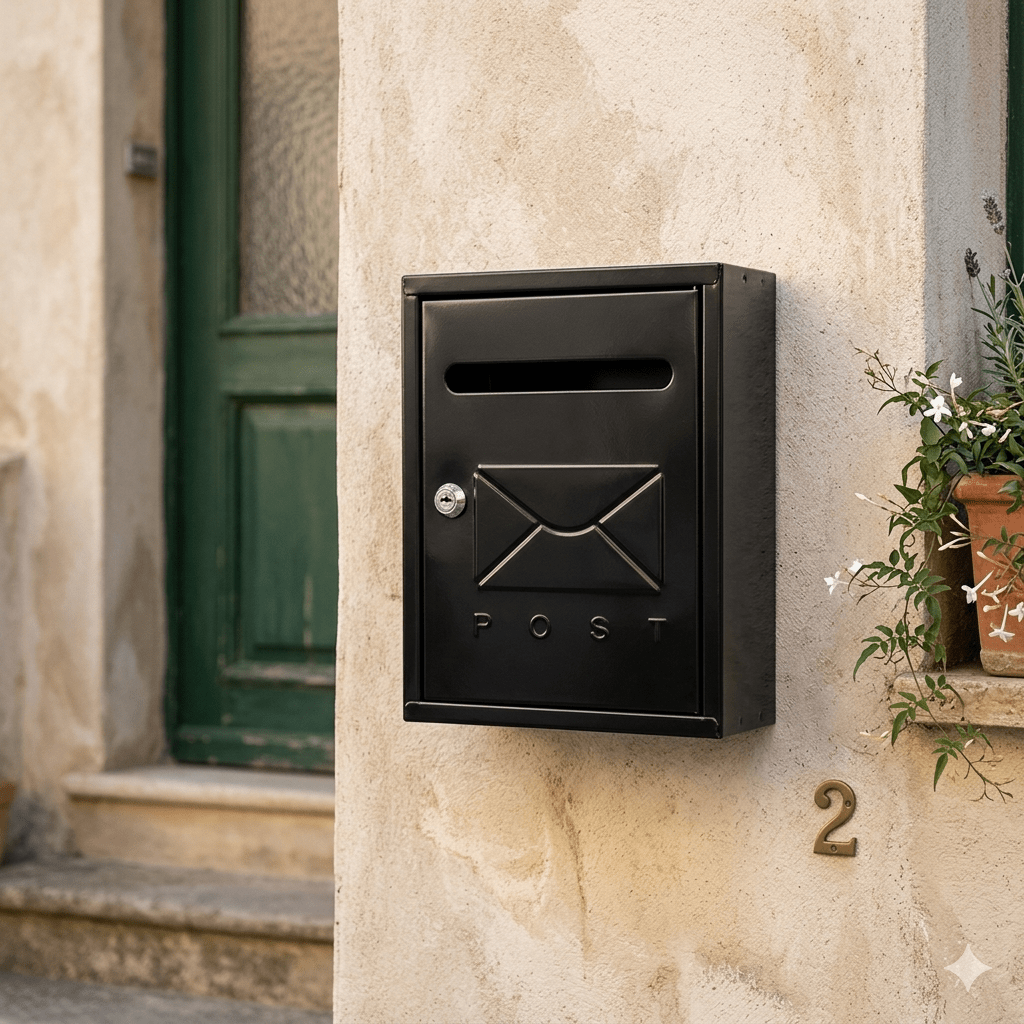 Outdoor Metal Mailbox With Lock And Key | Weather-resistant Wall-mounted Mailbox | Large Capacity For Home, Office, And