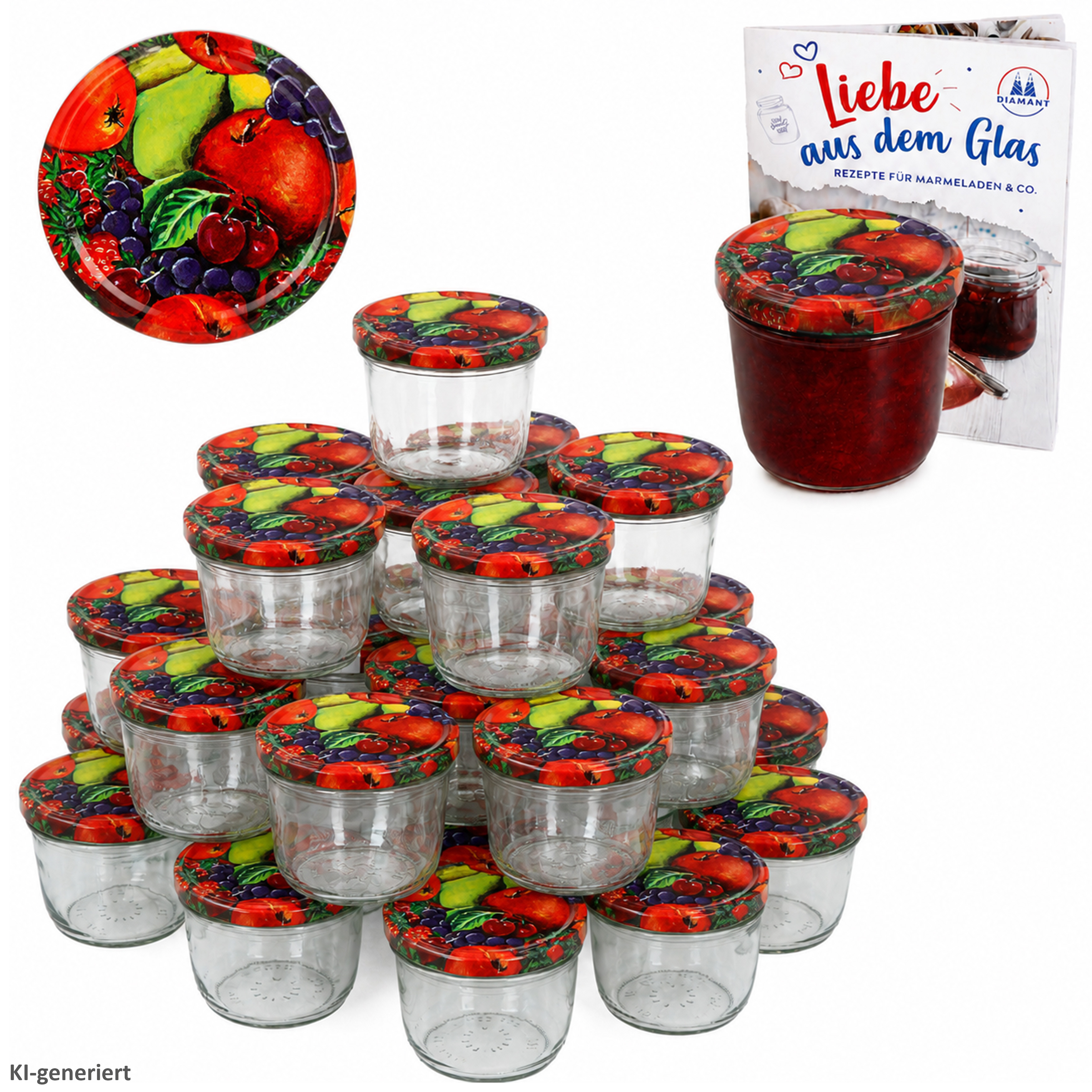 Image of 100pcs Set Of 230 Ml Tumblers With Fruit Lid To 82 . Diamond Recipe Book
