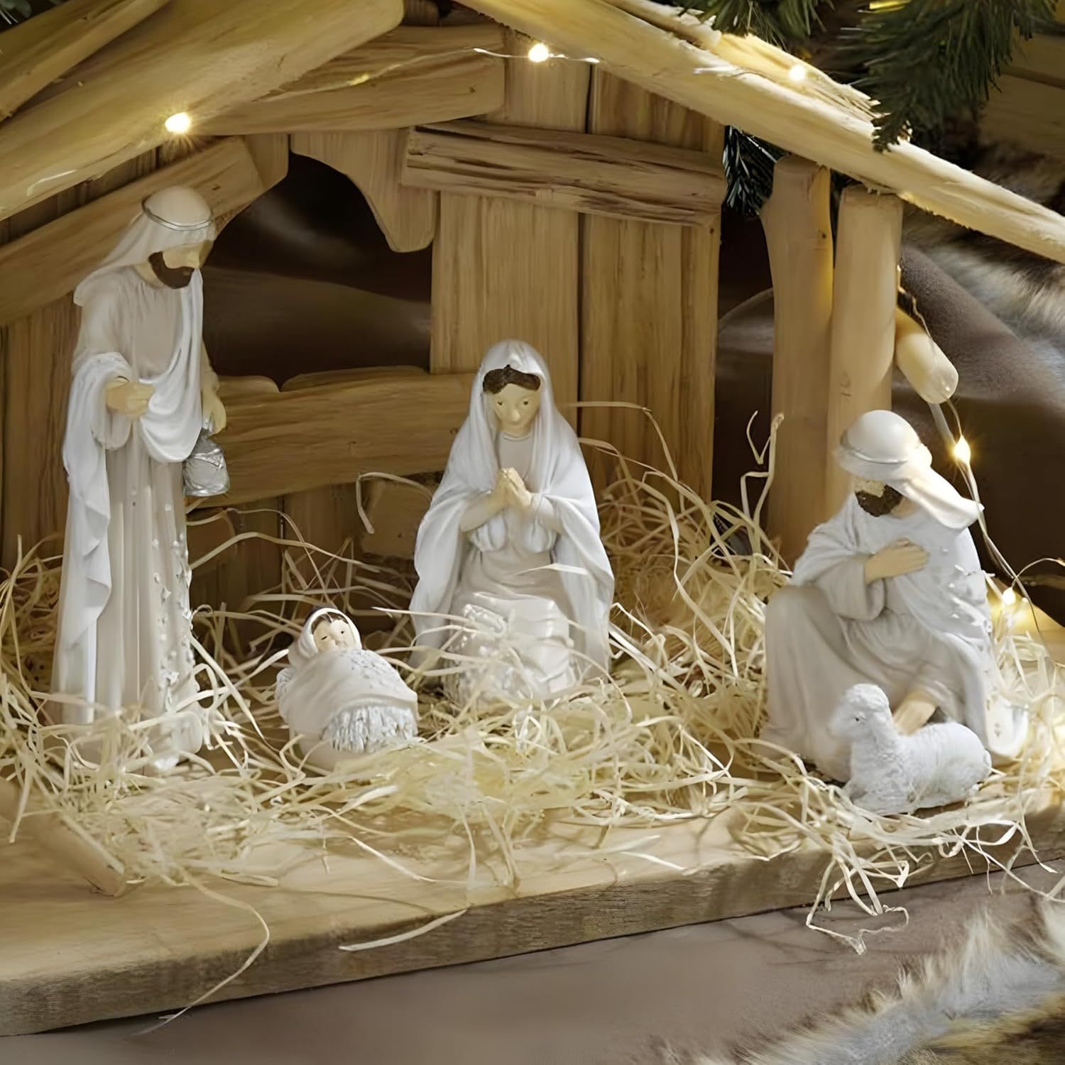 Image of Crib Figure Set "holy Evening" 4 Christmas Figures Made Of Polyresin, 4-16 Cm High, Figures For , Christmas Decoration