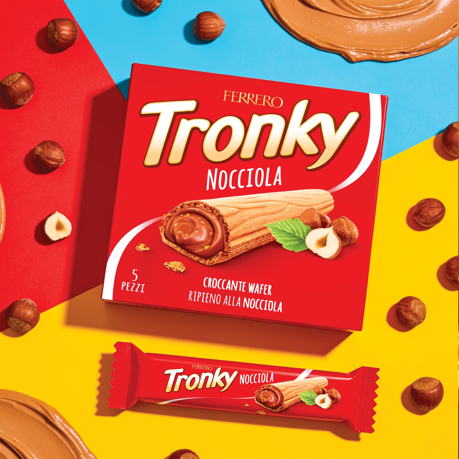 5 Bars Pack - Ferrero Tronky Hazelnut – Crispy Wafer With Hazelnut-skimmed Milk Cream And Cocoa 90g