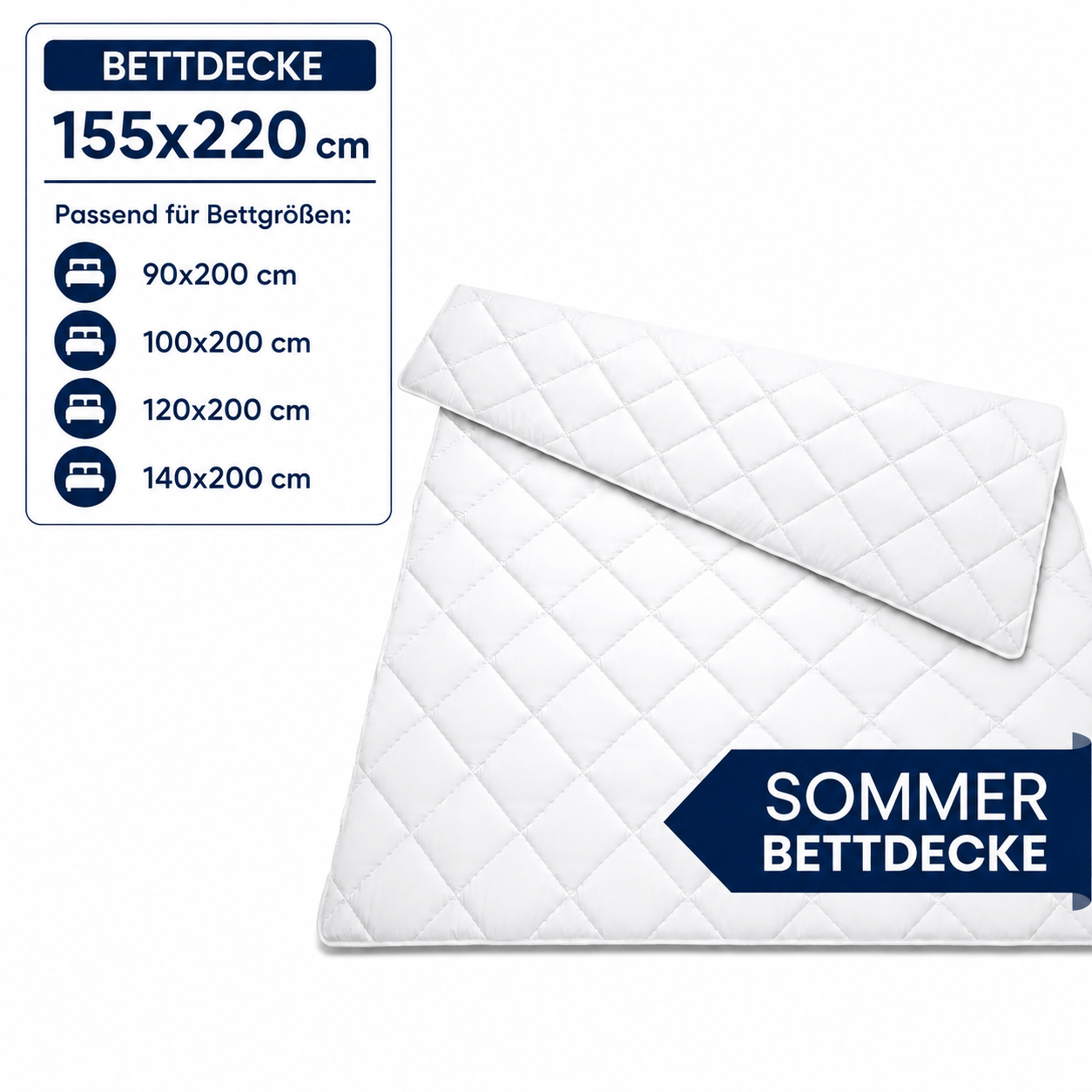 Image of Summer Blanket 155 X 220 Cm, Light Duvet With 170 G/m² Filling, Breathable, Soft, Noiseless, Quilt For Single Bed, Washable Up To 40 °c, Dryer Suitable
