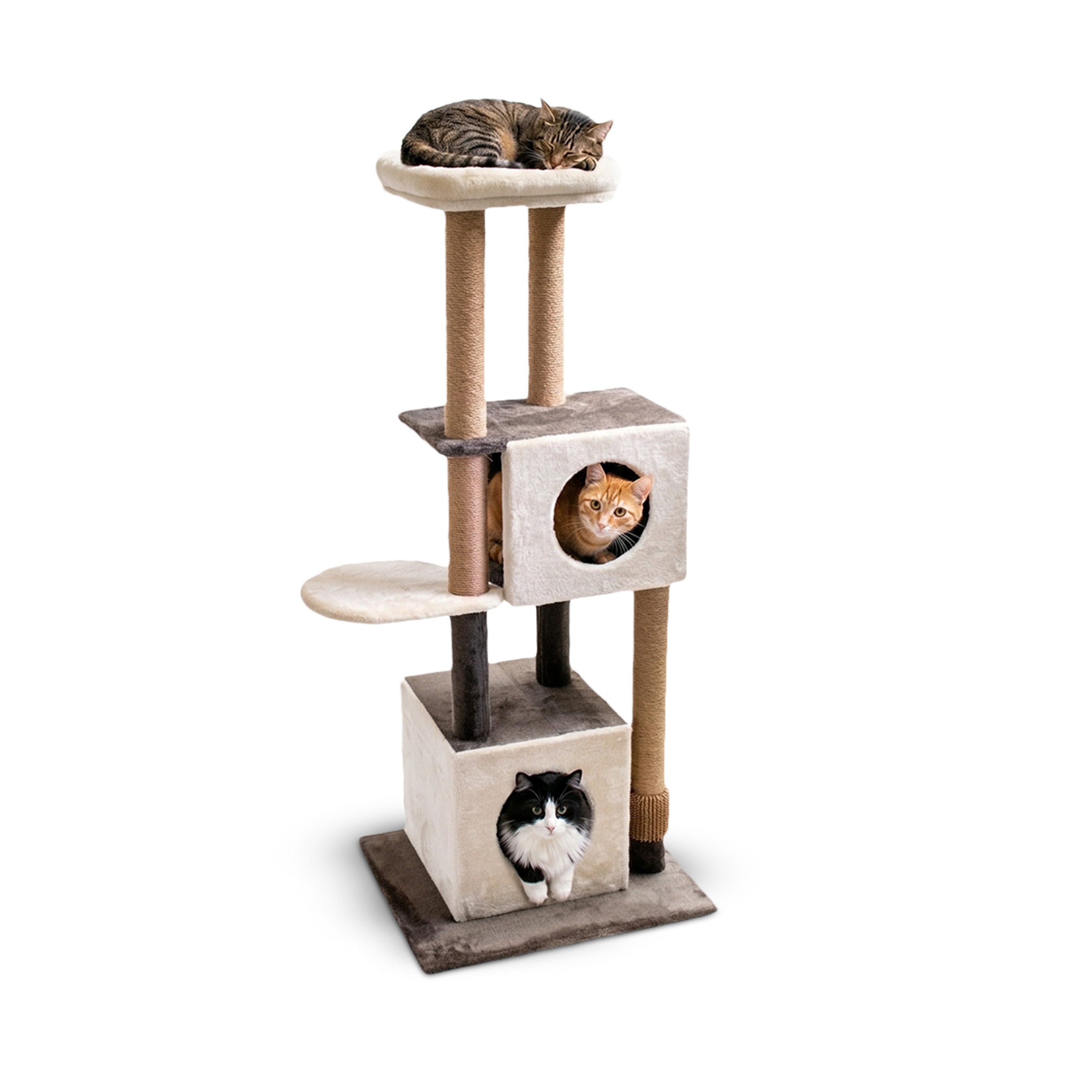 Aqpetfriends Sydney Sisal Cat Scratching Post, 140 Cm, Beige/brown, Cat Tree Scratcher