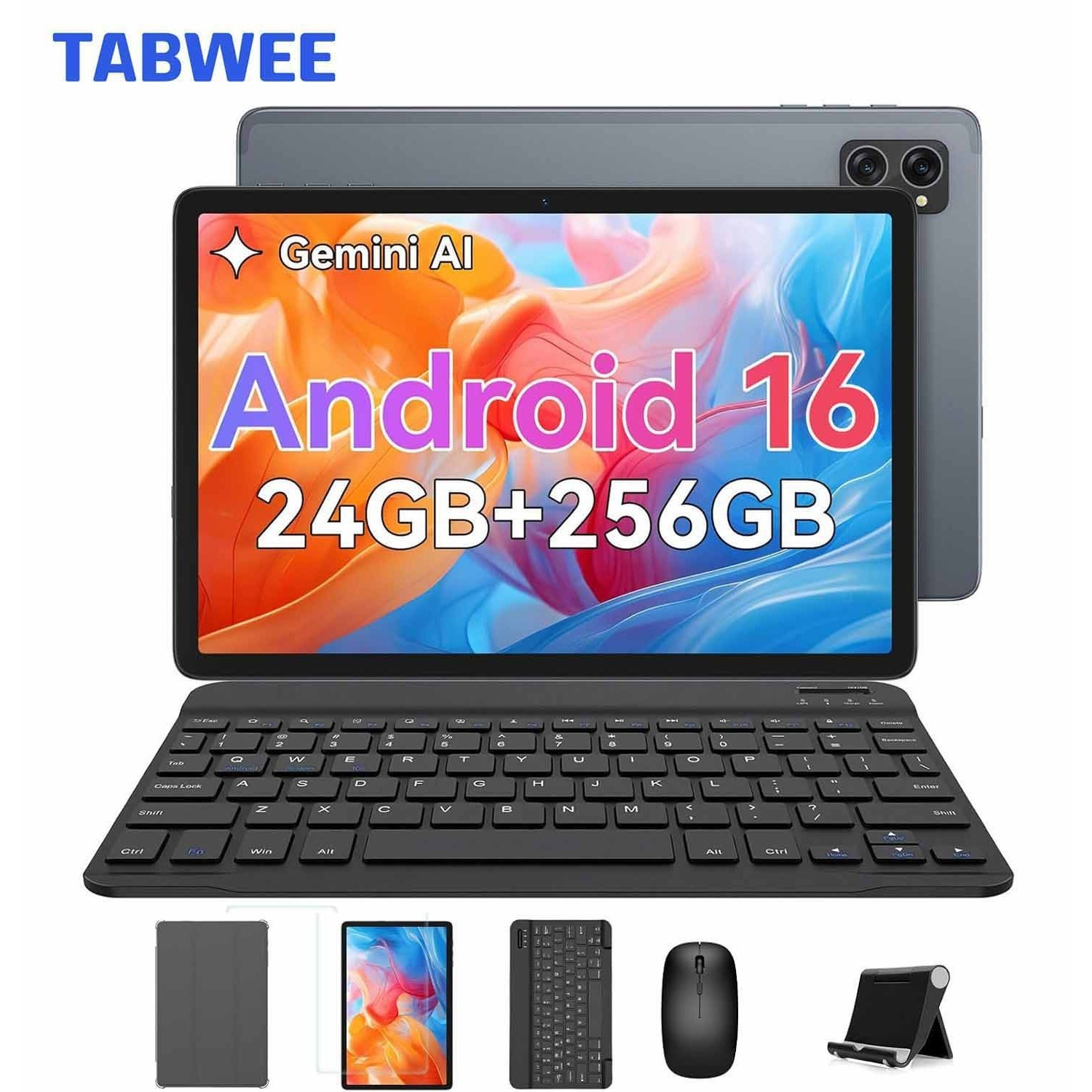 Image of Tabwee T20 16 Tablet With Keyboard - 24 (8+16) +256 Gb Rom (2 Tb Tf), -core, Ai, L1, 10-inch Tablet, 5000 Mah, 8 Mp + 5 Mp, , Gps