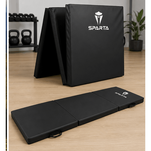 SPARTA Katlanabilir Jimnastik Matı 6FT Üç Katlı Egzersiz Matı Kalın Yüksek Yoğunluklu Köpük Tumbling Matı Ev Sporu Yoga Güreş Antrenmanı