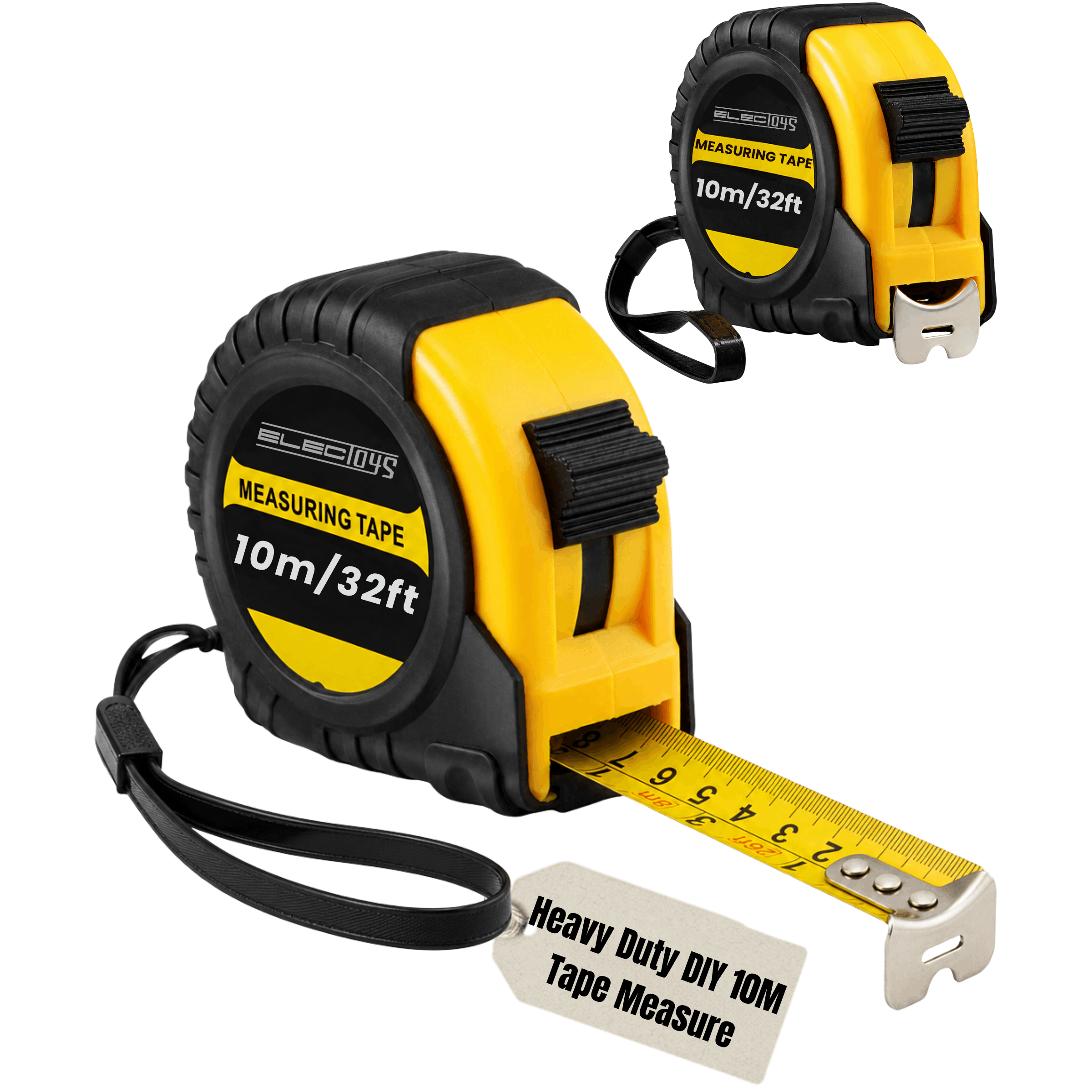 TEMU Heavy Duty Tape Measure 10m With Protective Non-slip Cover - Stainless Steel Retractable Measuring Tape With Dual - Professional Precision Hand