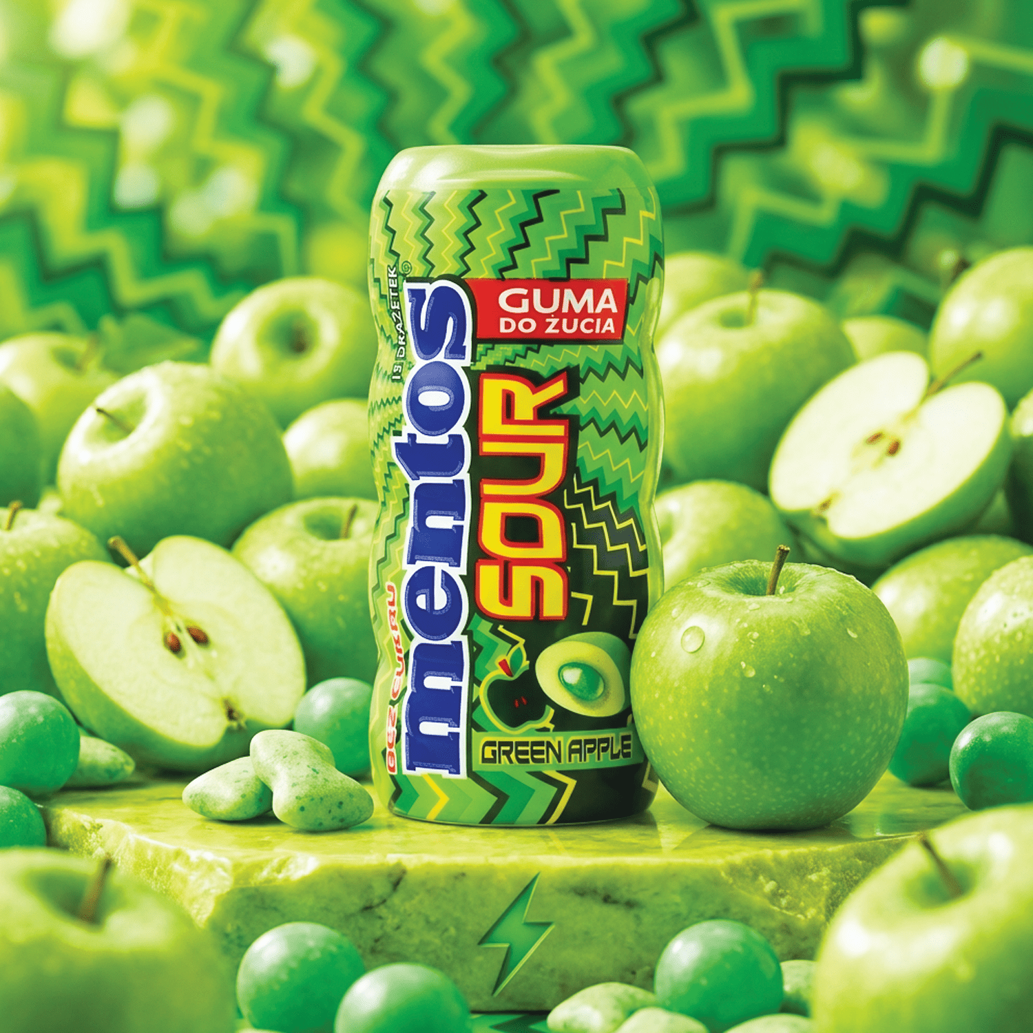 2-pack - Mentos Sour Green - Sugar-free Gum With Sour Flavor 2x30g