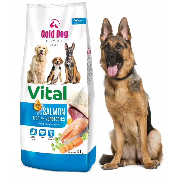 Image of Gold Dog Vital Salmon Rice & Vegetables Dog Food 12kg