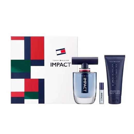 Hilfiger Impact 100+4ml Edt Eau De Toilette + 100ml Shower Gel Set Gift For Men For Him