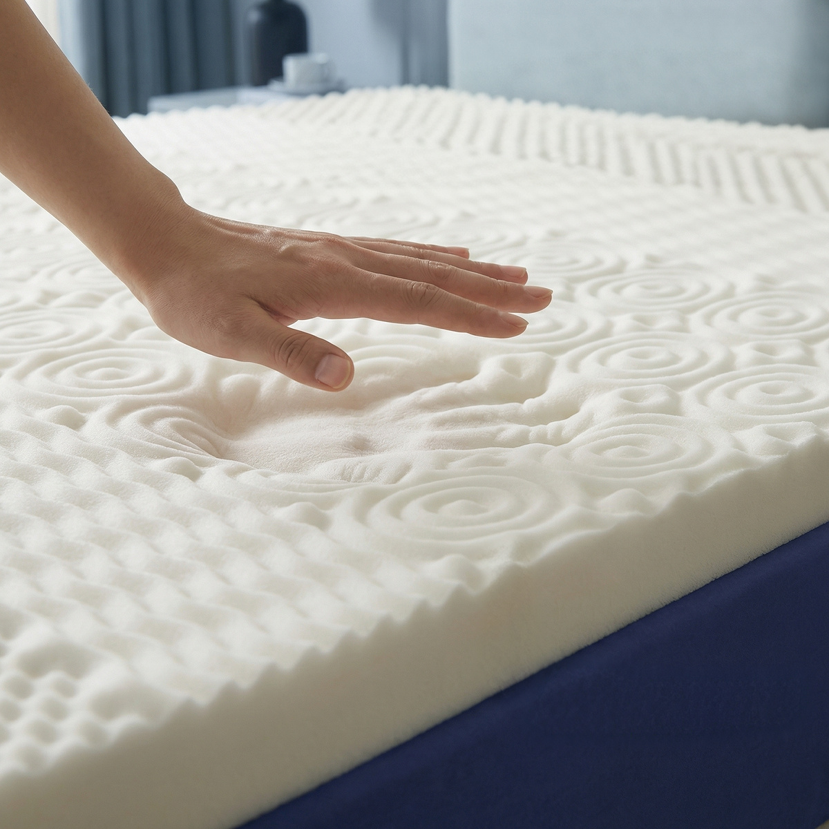 TEMU Surmatelas en mousse à de 7 zones, coussin ergonomique pour un confort , matelas, canapé-lit et lit de visite