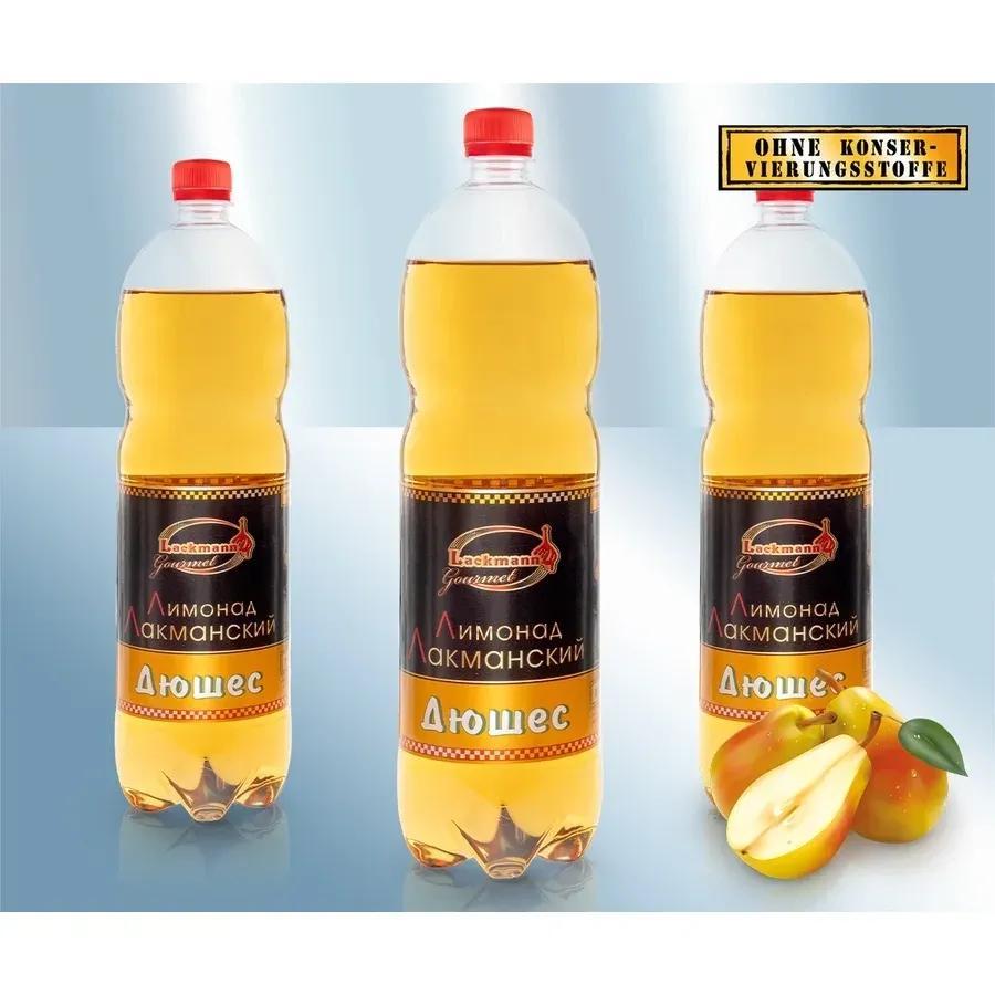 Image of 3 Bottles Of 1500ml Lemonade Made From Natural Mineral Water "djusches" With Pear Flavor (including 0.25 Eur Deposit)