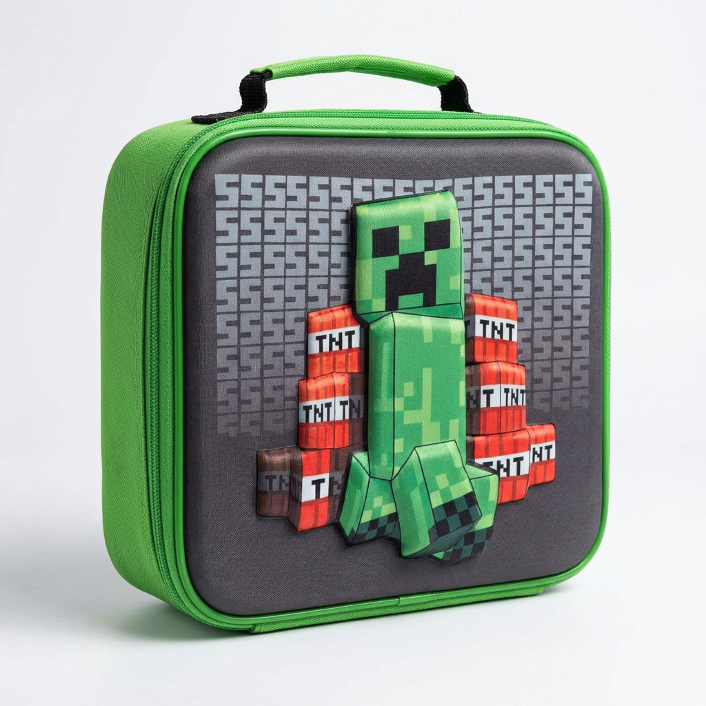 TEMU 3d Rectangular Insulated Lunch Box Bag For Boys And Girls, For Packing Hot Or Cold Snacks For School And Travel, Bpa Free