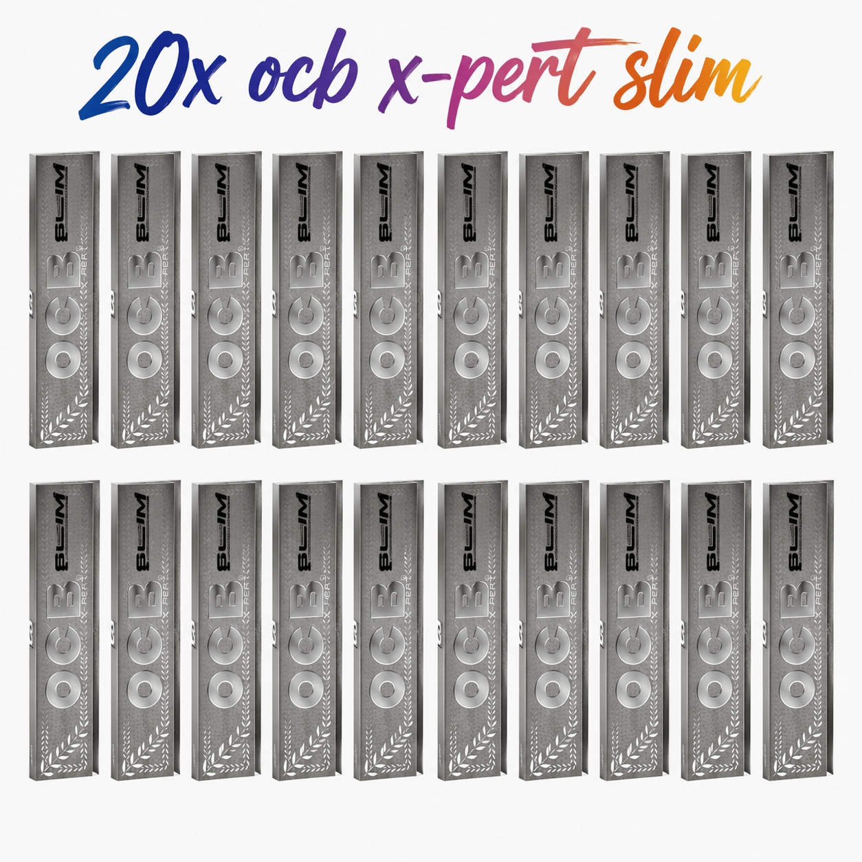 Image of Ocb X- Size Papers | 20 Booklets | Ultra Thin Premium Leaves | Long Format King Size Slim |