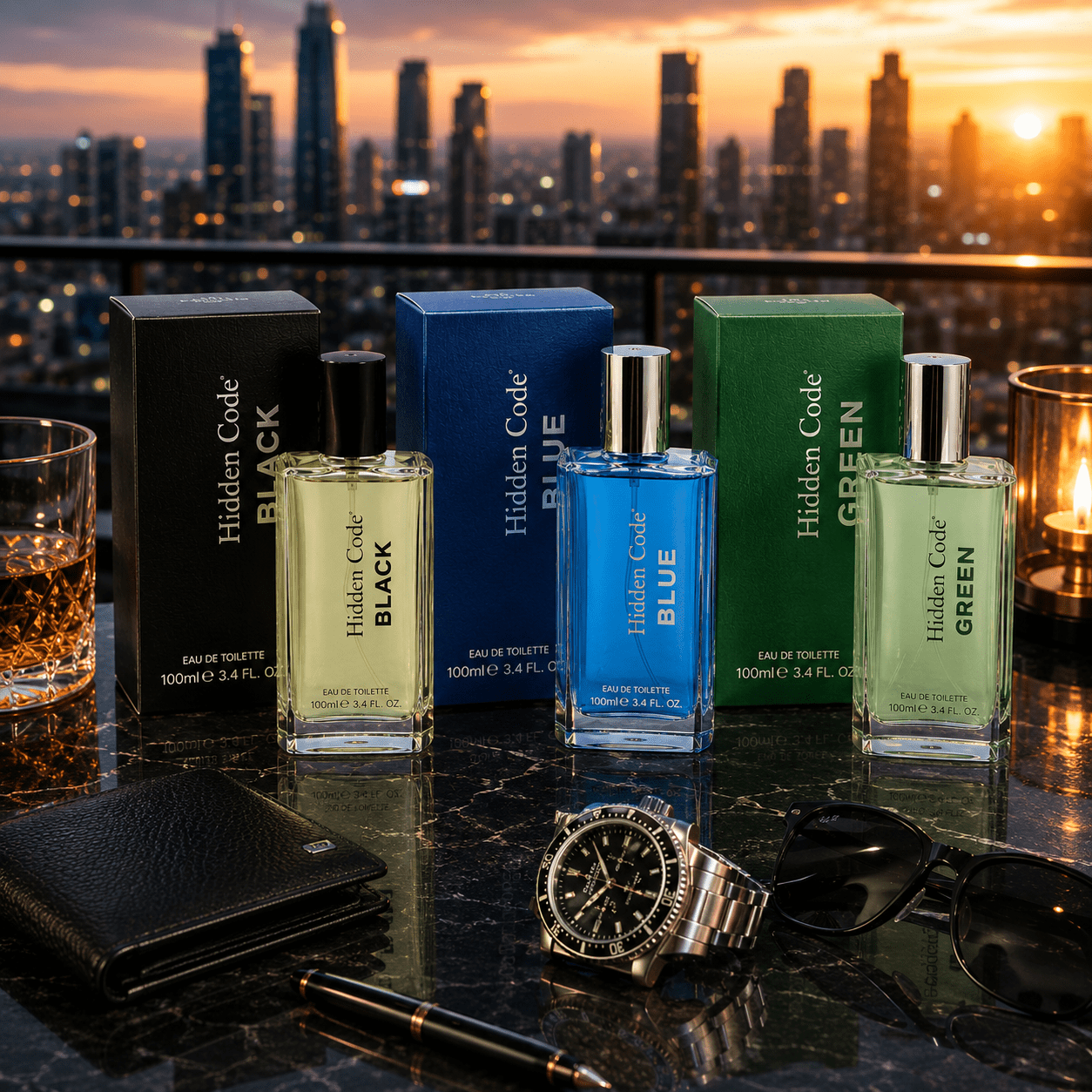 TEMU Perfume For Man – Black Blue And Green Eau De Toilette 100ml X Pack, With Fresh Aromatic Character, Men's Fragrance With Oriental Mood, Cologne