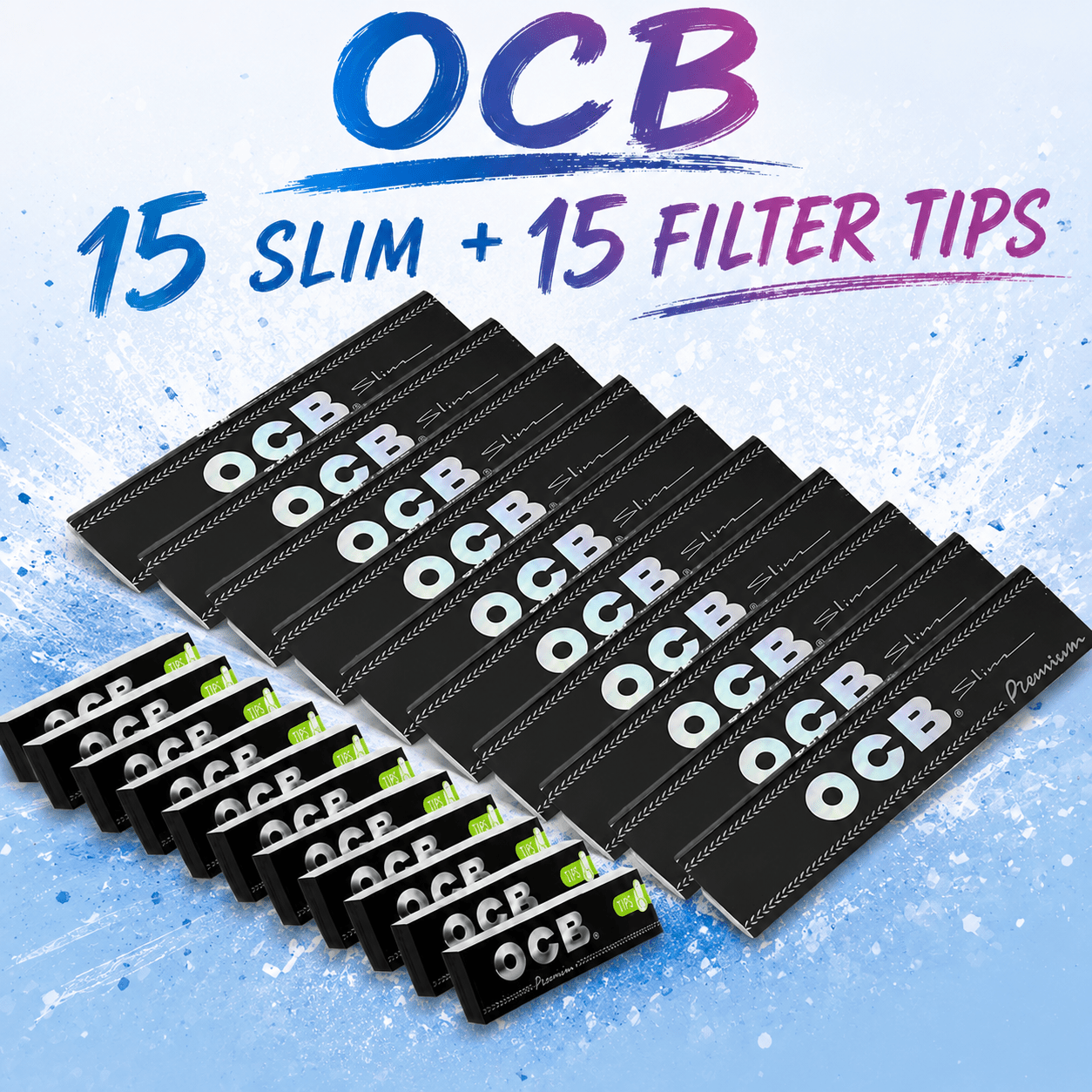 Slim Papers + Ocb Filter Tips Set 15+15 | 15x Slim Papers + 15x Filter Tips |