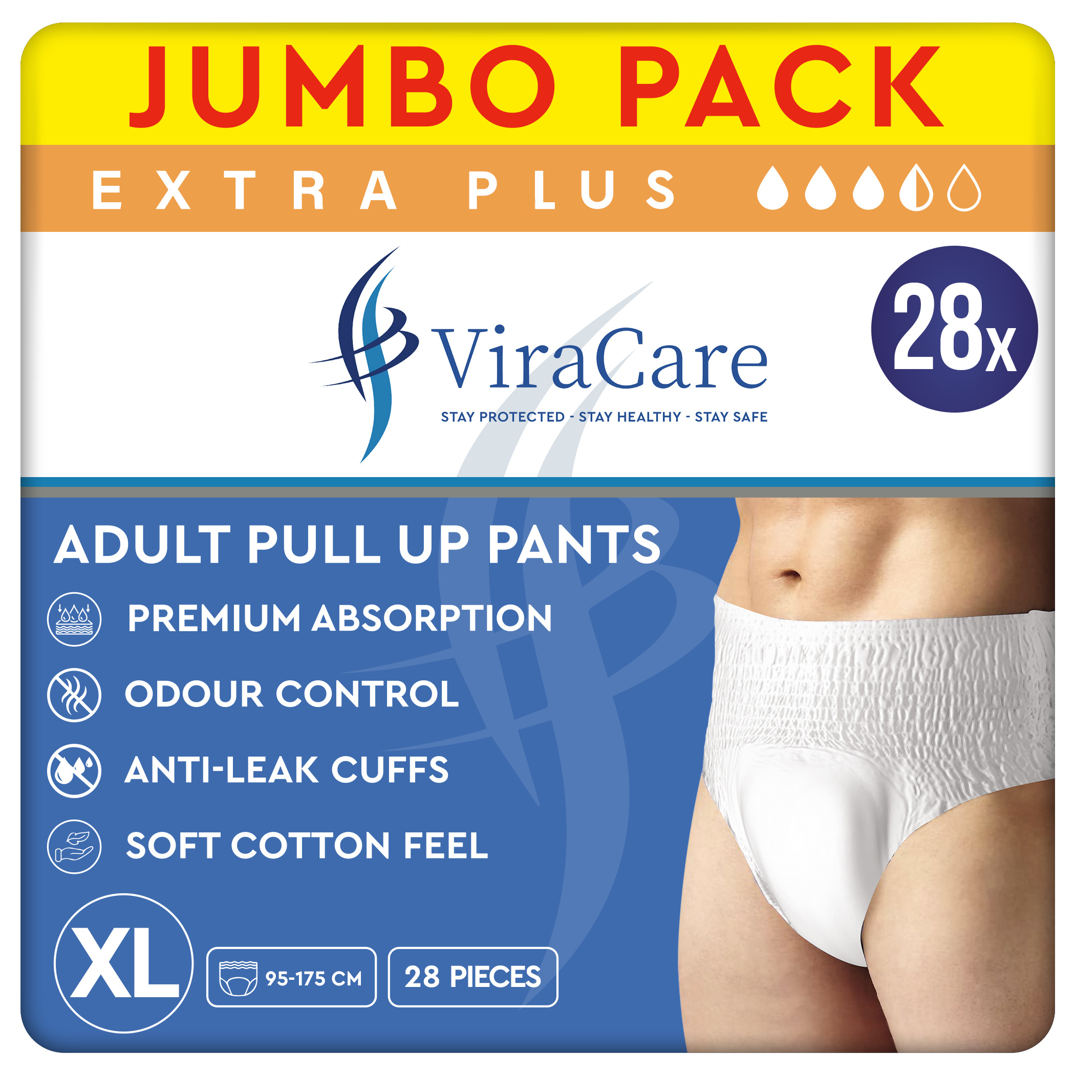 TEMU 28 X Extra Plus Absorbent Pants Women & Men | Adults Nappies | Premium Absorption And Waistband | Adults Pull Up Pants | Waist Size X Large