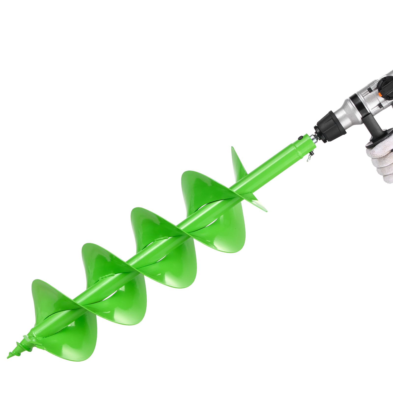 TEMU VEVOR à tarière pour plantation, Ø7.87" x 31.1", hélicoïdal, Compatible avec les perceuses d'entraînement à ID de 0.78", Outil de plantation de