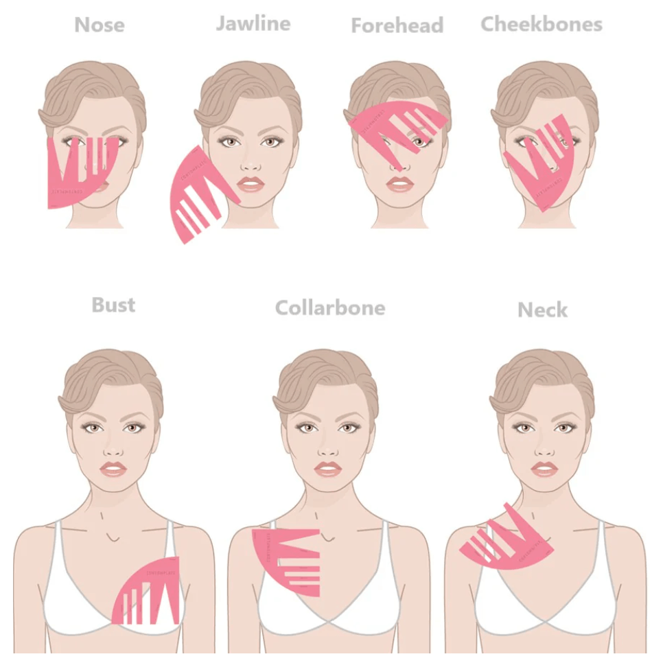 5-Pack Face Contour Stencil for Easy Makeup Application
