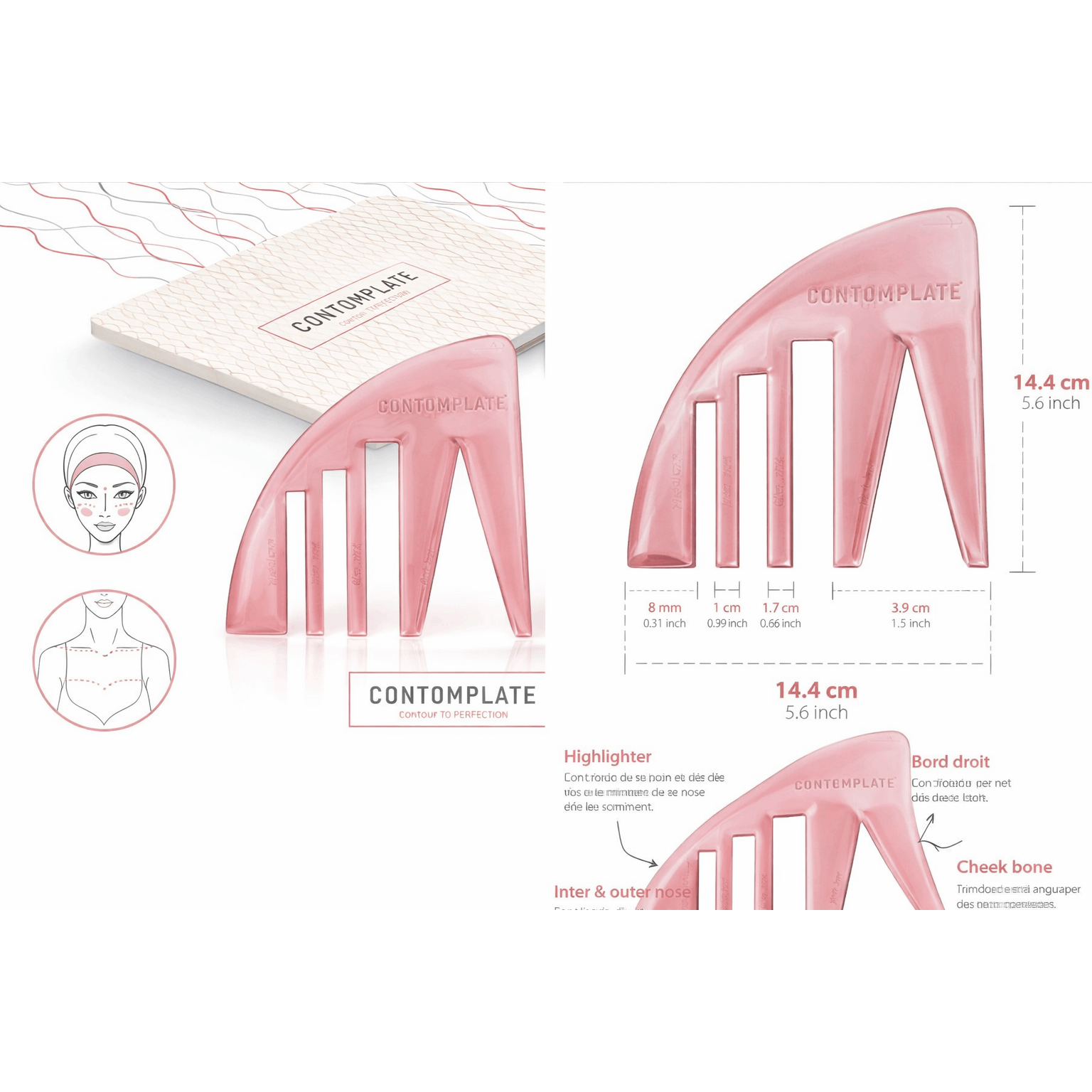 5-Pack Face Contour Stencil for Easy Makeup Application