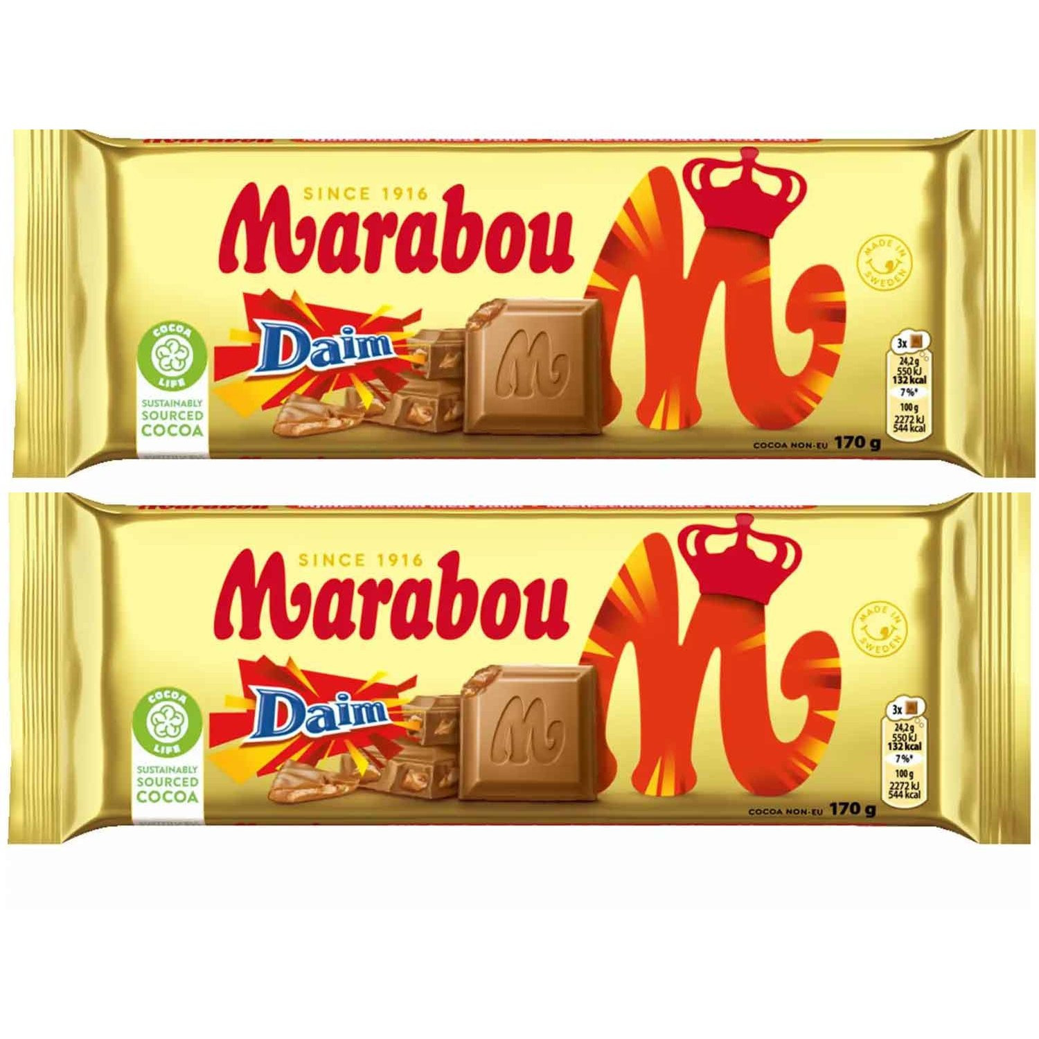 Marabou Daim Chocolate - From Sweden 2x170g