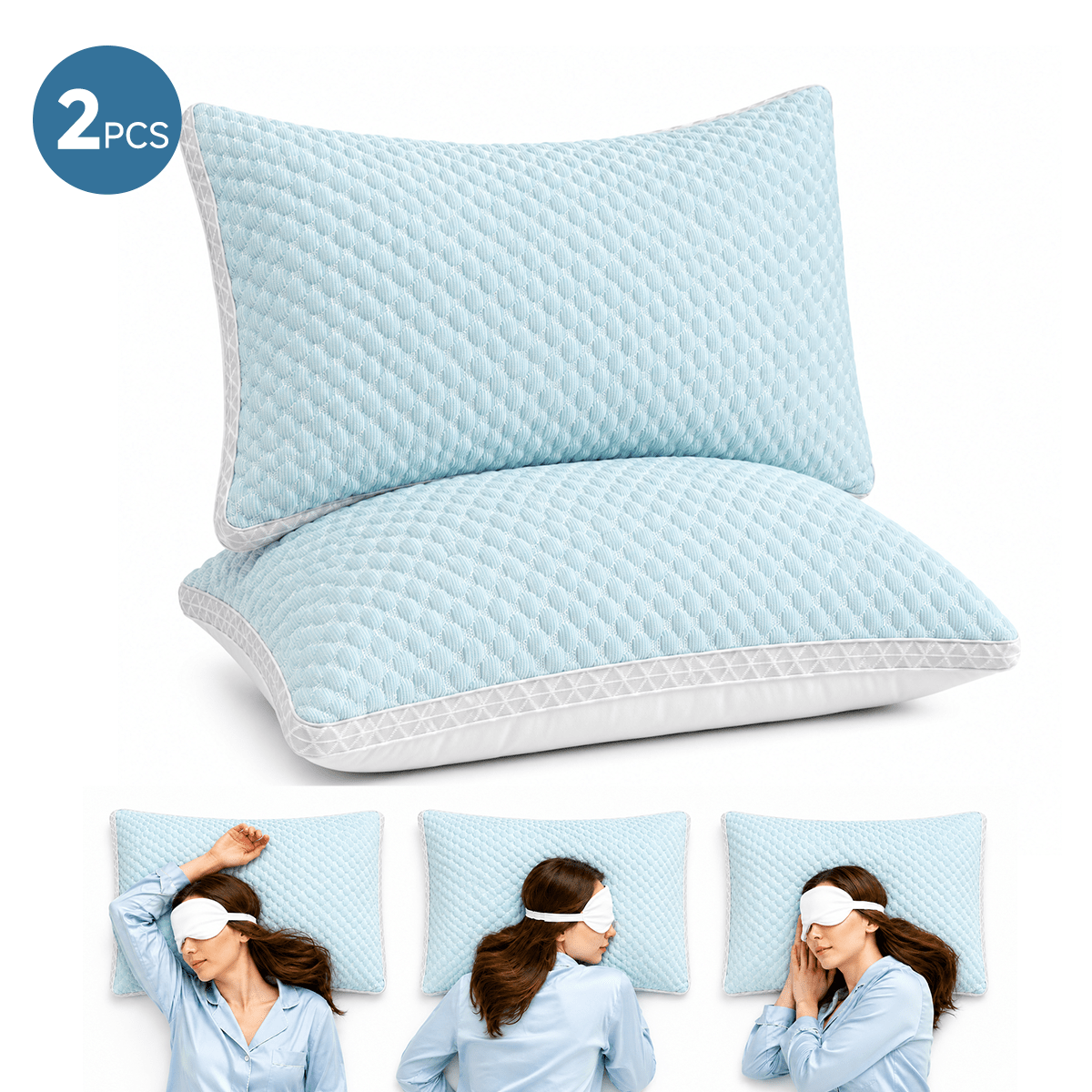 TEMU 1 ou 2 oreillers 68 × 43 cm, garnissage ajustable, et respirants pour dormir, utilisables en toute
