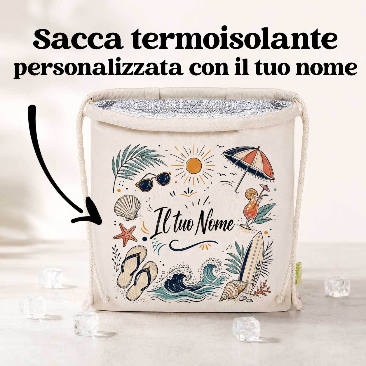 TEMU Sacca termica spiaggia con manici. Personalizzata Sacca termoisolante - Sacca termica portapranzo - mantiene i tuoi prodotti per 3/4 ore - Sacca