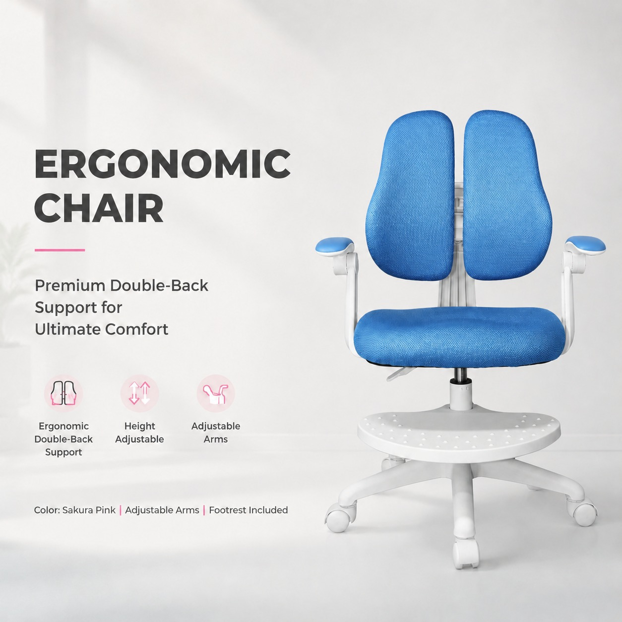 Image of Compact Ergonomic Mesh Desk Chair With Footrest, Height Adjustable Swivel Task Chair, Flip-up Arm Rolling Computer Chair, Breathable Office Chair For Small Bedroom Room