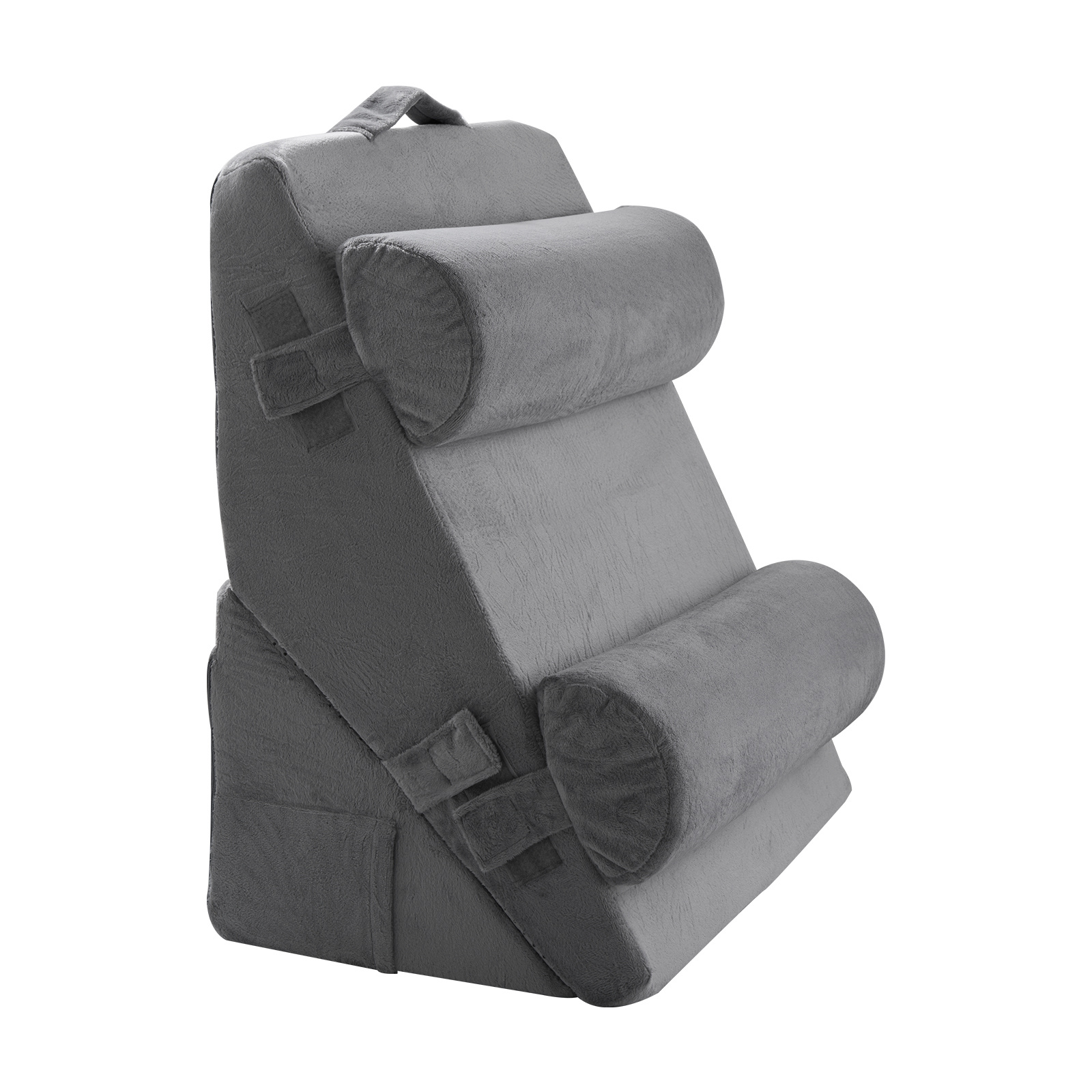 Image of Wedge Pillow For Sleeping, 4 Pcs Adjustable Bed Wedge Set, Support Arm Leg Neck Shoulder, Post Surgery Pillow For Back Pain, Acid Reflux, Snoring Relief, Sitting Up In Bed, Dark Grey