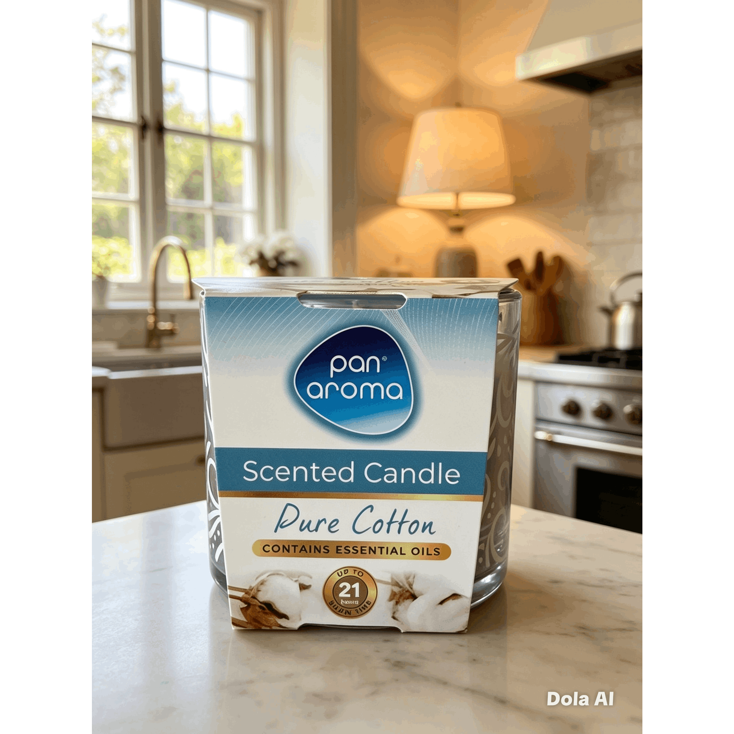 Pan Aroma Pure Cotton Scented Candle, 21 Hours Burn Time