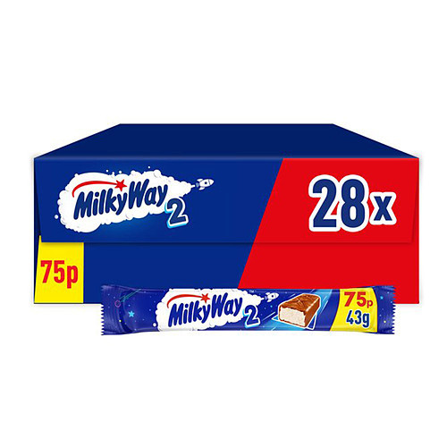 TEMU Milky Way Nougat & Milk Chocolate Snack Bar Pack Of 28x43g