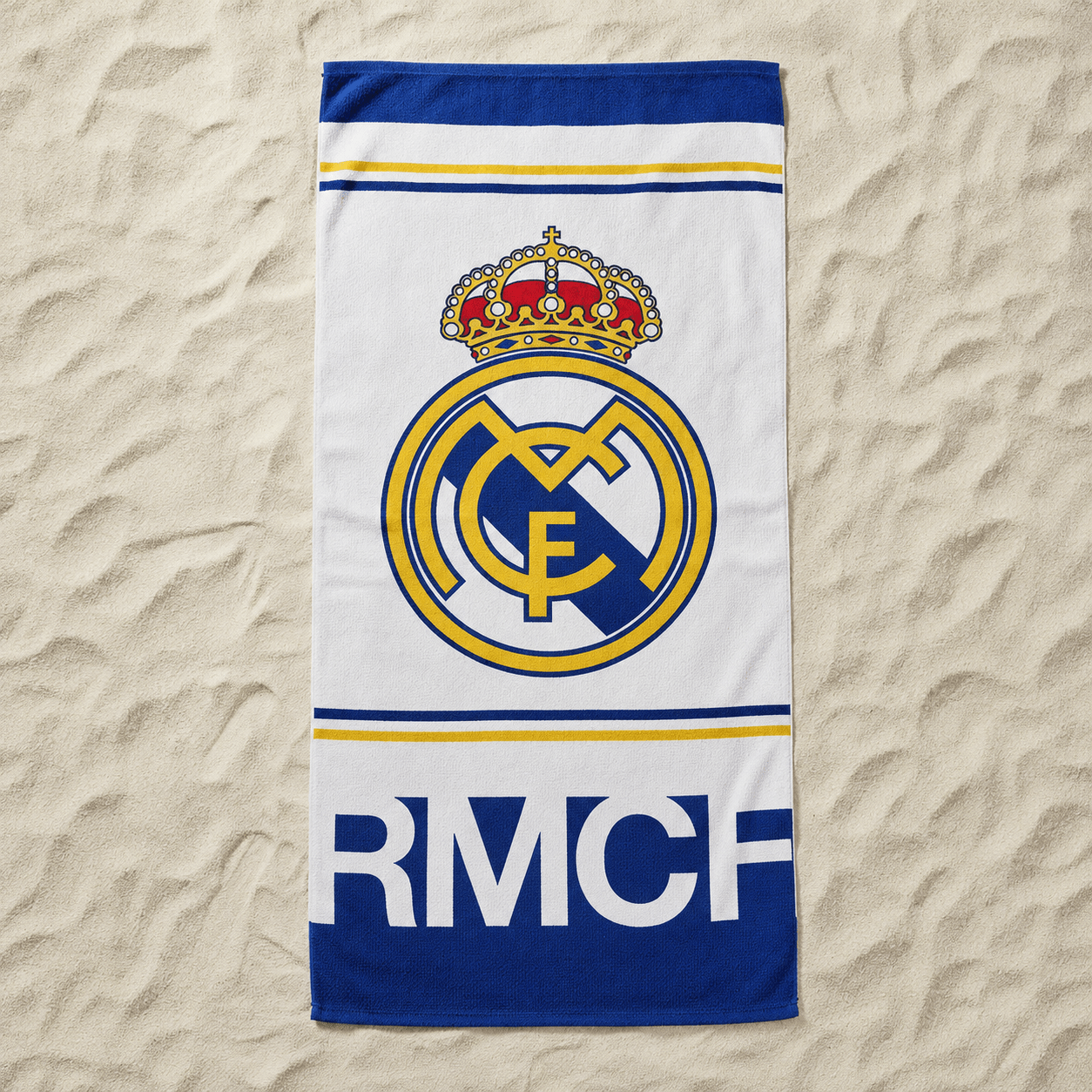 TEMU Toalla Real Madrid diseño oficial con del club y colores emblemáticos - Toalla de Madrid y baño de gran tamaño ideal para fans del equipo con