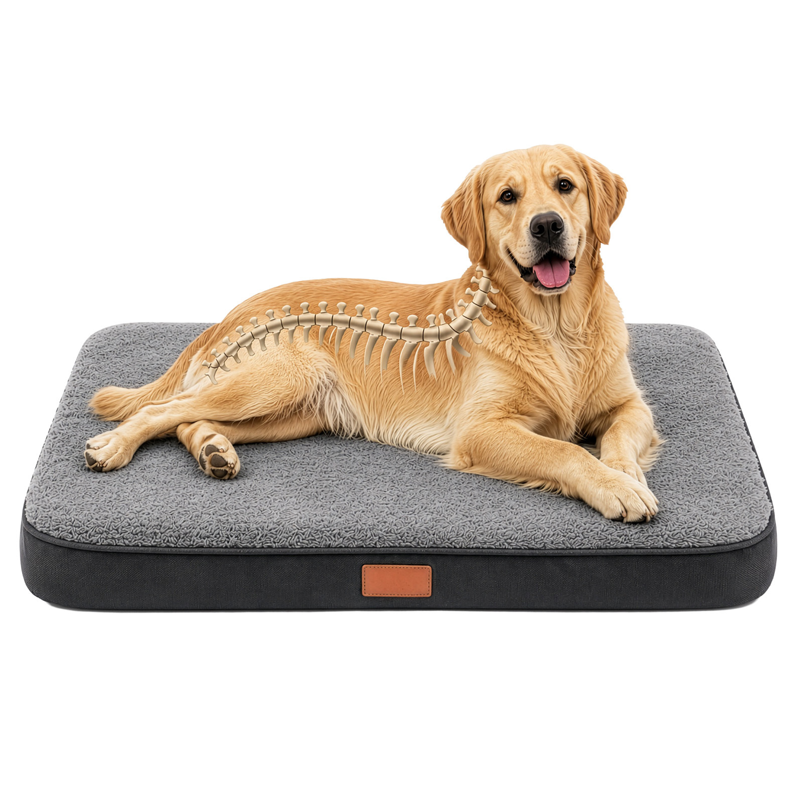 Image of Orthopedic Dog Bed (1pc) With Removable Cover, Dog Mattress, Thick Memory Foam Filling, Non-slip Bottom And Removable Zipper For Medium-sized Dogs