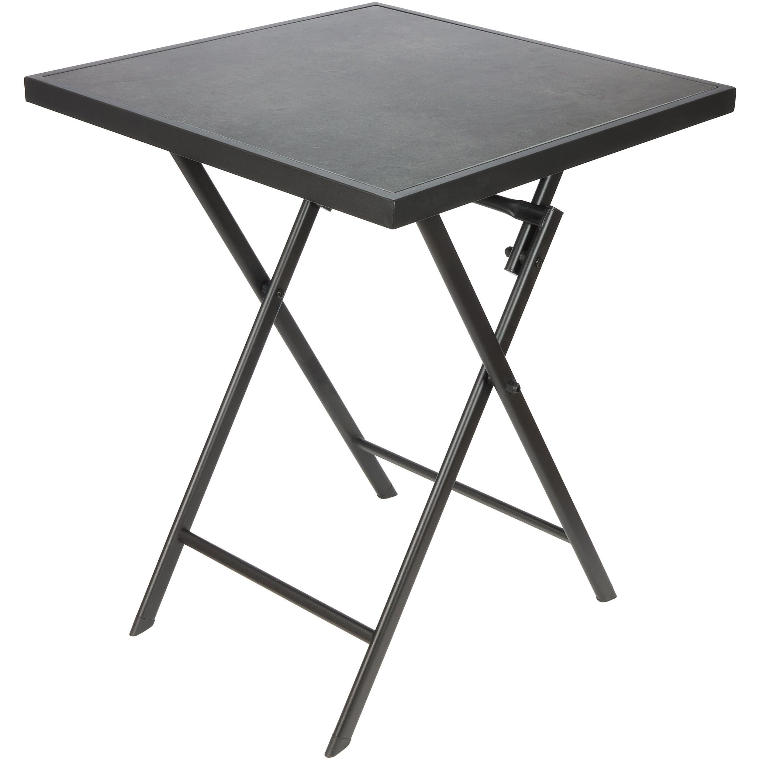 Brubaker Bergamo Garden Table - 58 X 58 Cm Balcony Table Weather-resistant - Metal Side Table Foldable - Grey