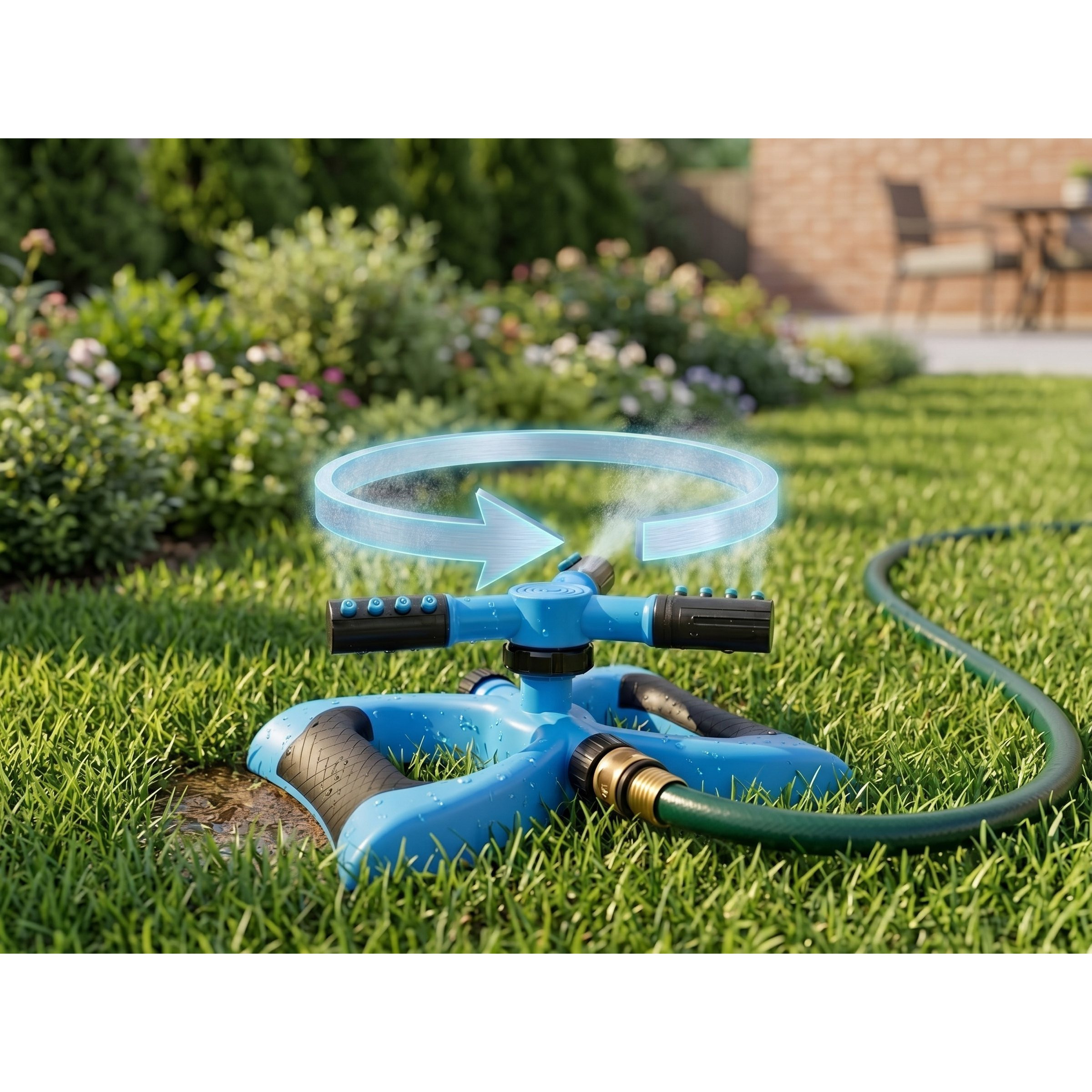 TEMU Rotating Irrigator 360° For Garden, Sprinkler With 3 Adjustable And Multidirectional Nozzles, Irrigation System For Lawn, Vegetable Garden And