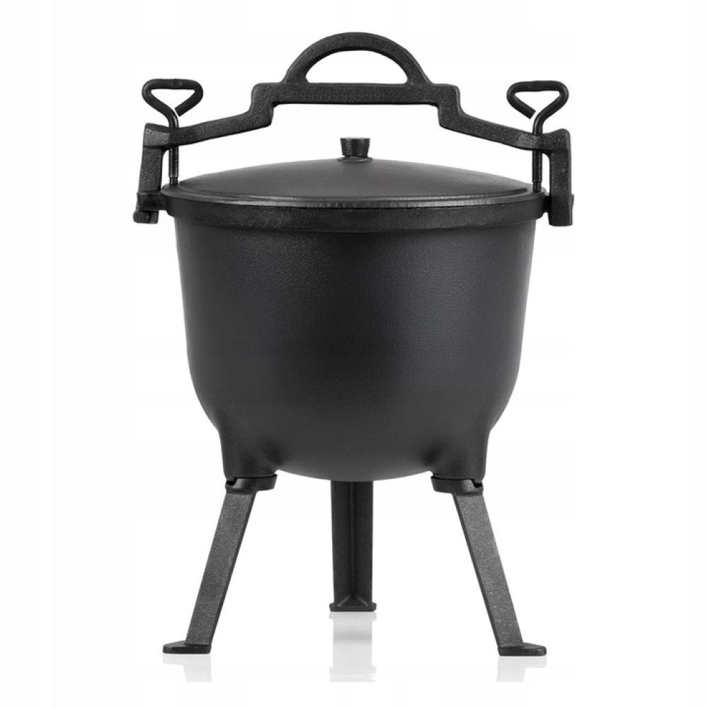 Solid Cast Iron Hunting Cauldron 8l For Campfire And Soups, Cauldron With Lid And 3 Legs, Outdoor Cooking Cauldron For Camping And Picnics, Fire Cauldron, Fire Pot