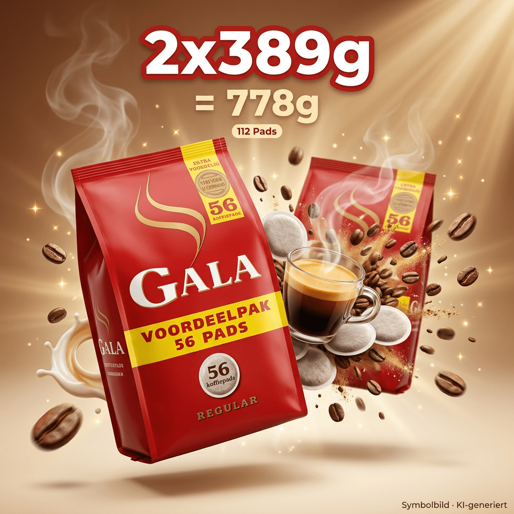Image of Gala - Regular Coffee Pods - Full-bodied Roast Coffee Fine Crema For All Pad Machines 56 Pods - 2x389g 778g 112 Pods