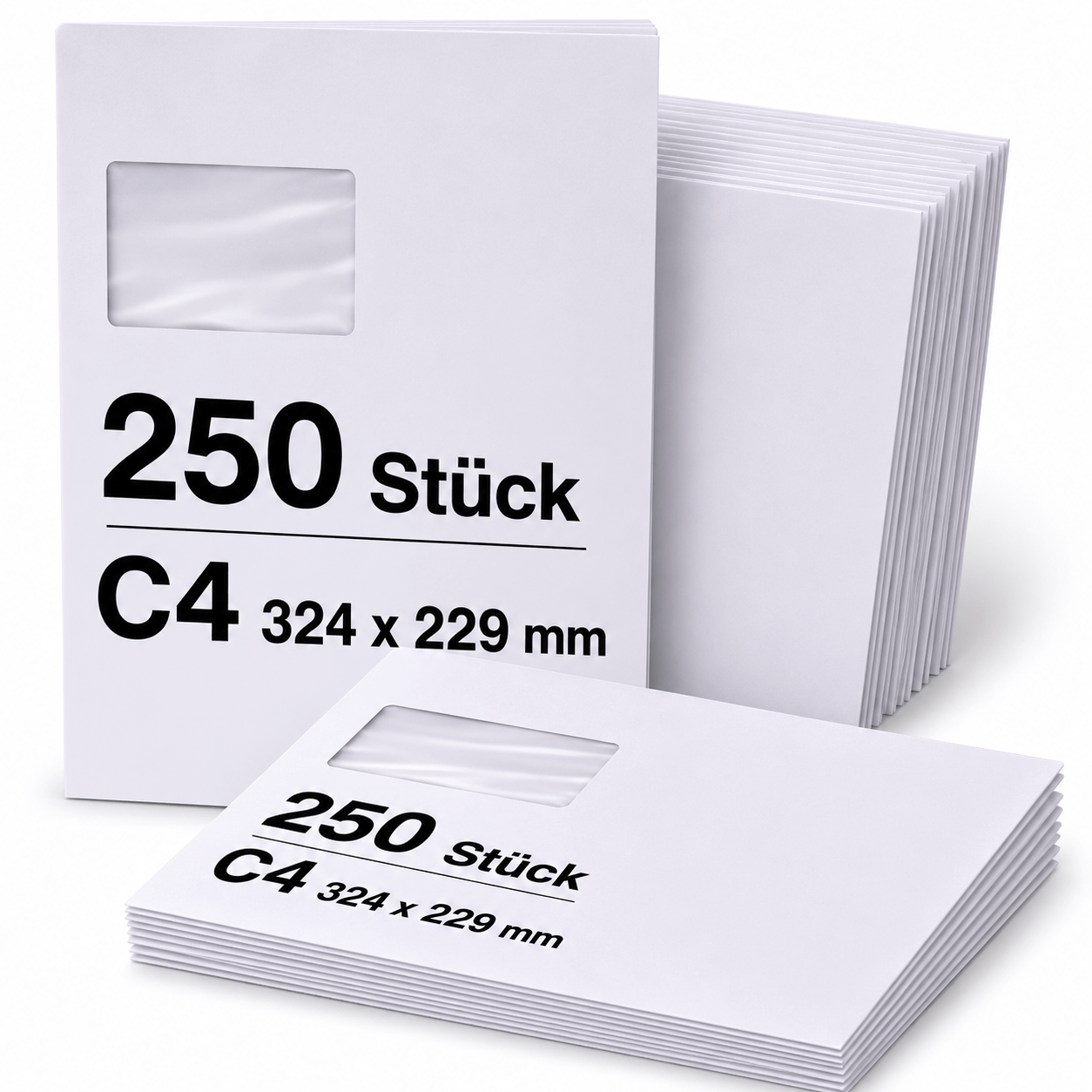 Shipping Bags C4 White 324x229 Mm – A4 Envelopes With Window, Self-adhesive, Gray Inner Lining