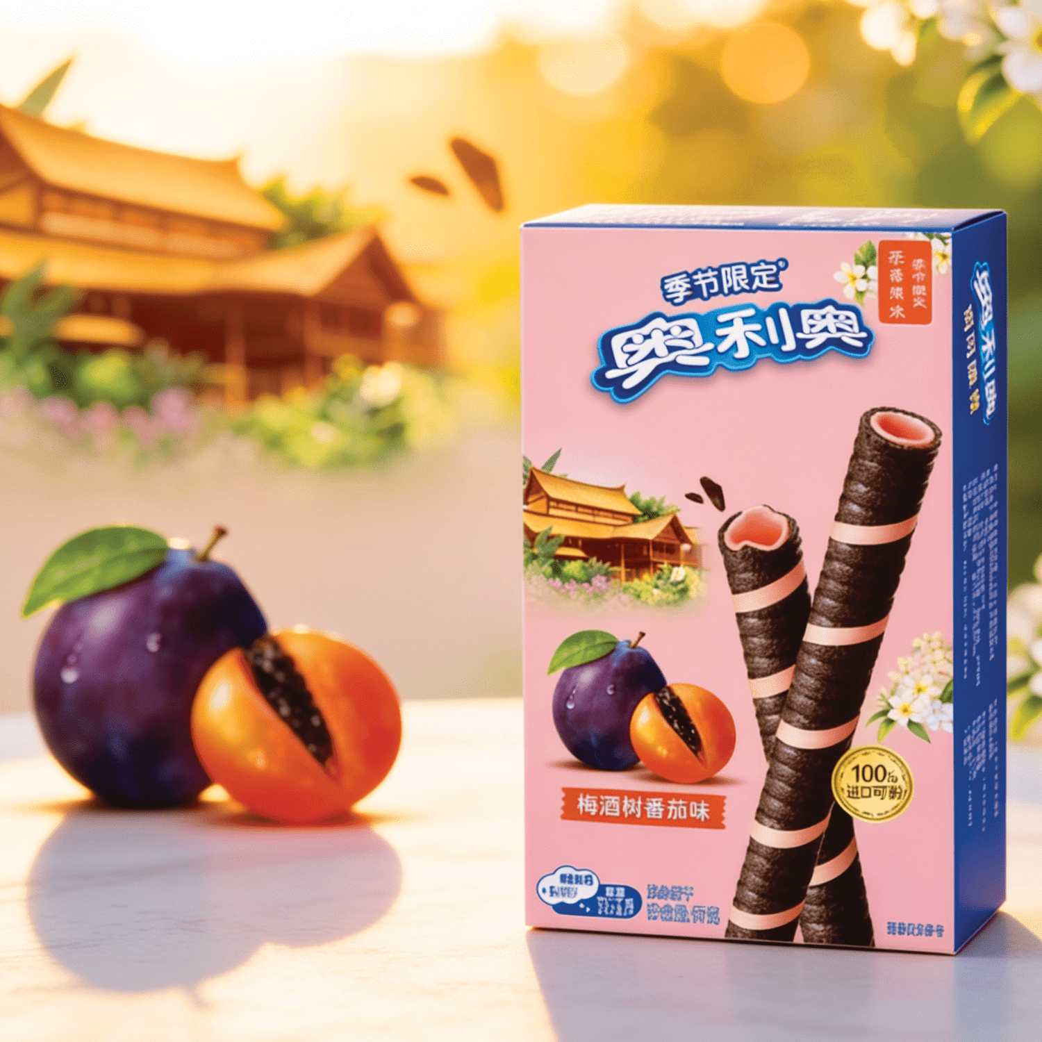 Limited Edition - 2pcs Pack Crispy Roll Plum & Pickled Tamarillo – Crispy Wafer Rolls With Plum & Pickled Tamarillo Flavor 2x50g