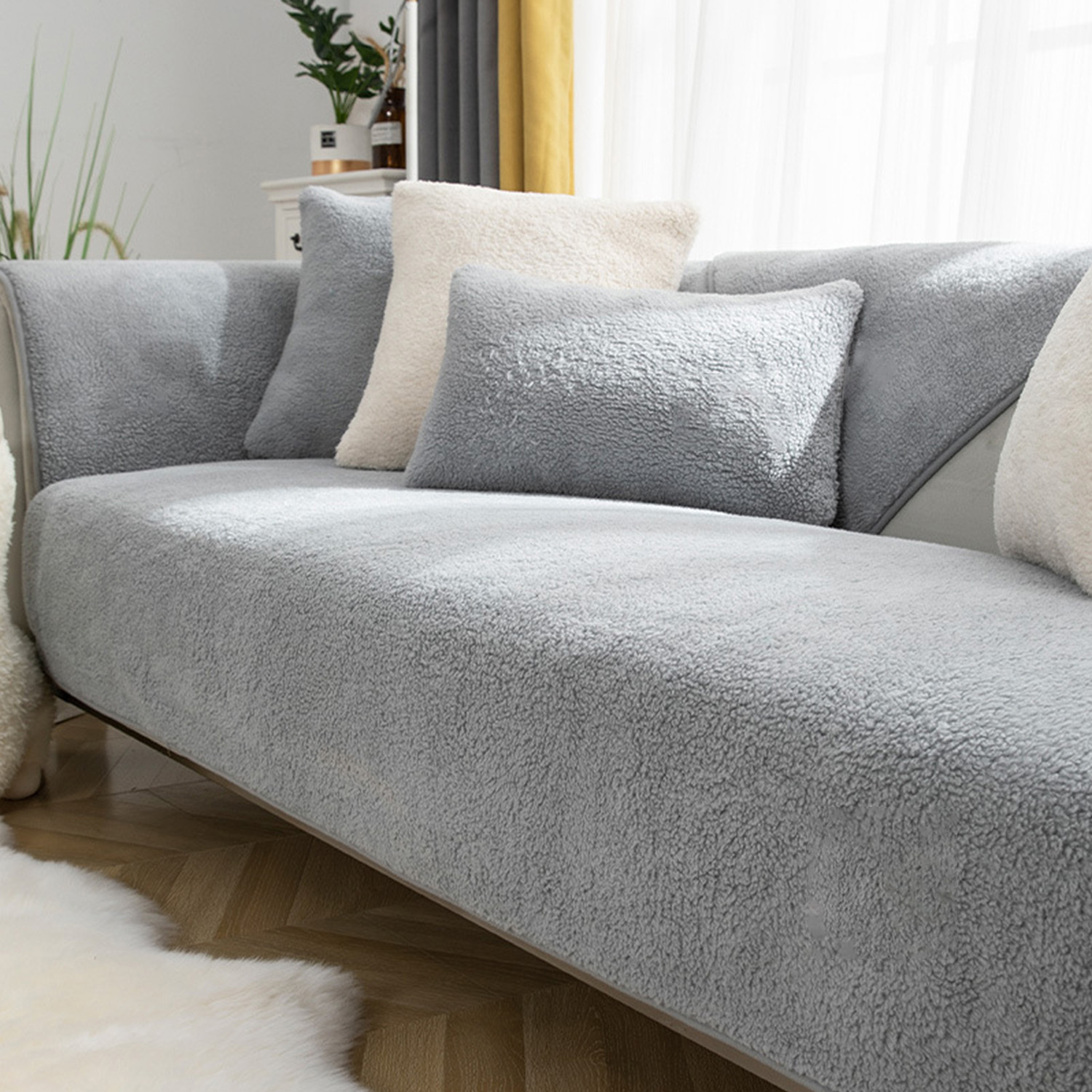 ® Velvet Non-slip Sofa Protector For 1, 2, 3, 4-seater L-shaped Sofas, Sofa Covers For Seating Area