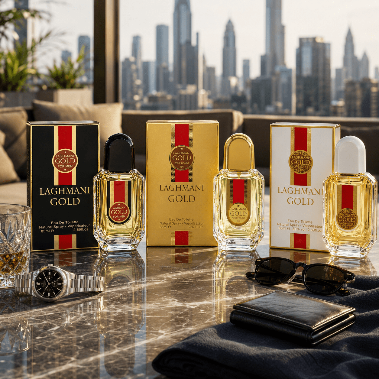 TEMU Perfume For Man – Gold Black, Gold And White Edt 85ml X With Amber And Citrus Musk Character, Set For Polished , Men's Fragrance Collection For