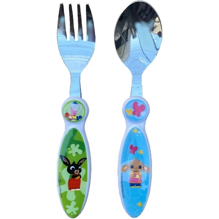 TEMU - Set Posate per Bambini in Acciaio Inossidabile - Forchetta e Cucchiaio