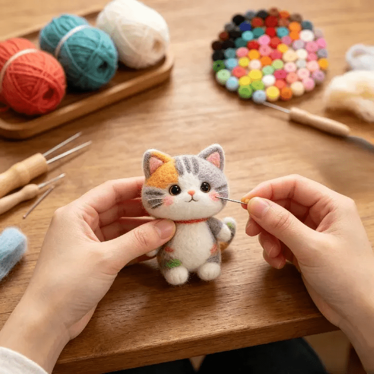 TEMU Nadelfilz-Set mit 72 Farben – Komplettes Starter-Set für Anfänger inklusive Werkzeug & Aufbewahrungsbox für DIY-Bastelprojekte, Tiere
