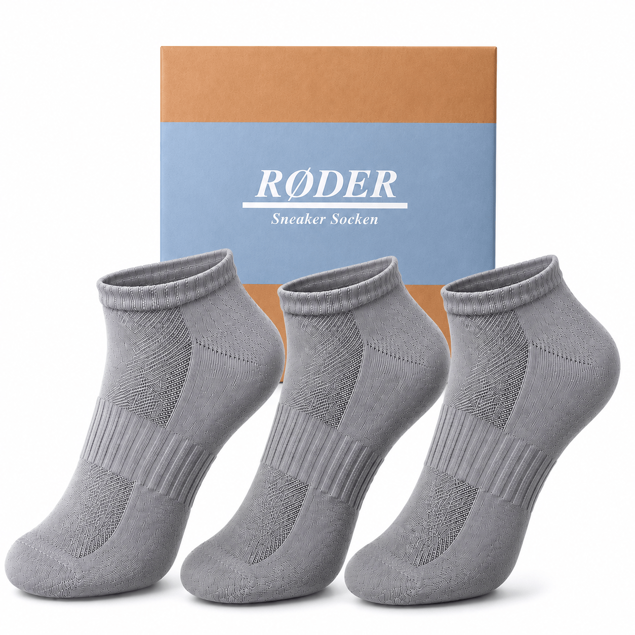 Røder 10 Pairs Men's & Women's • Soft And Stretchy • With Mesh • Cotton • Gray • Ankle Socks