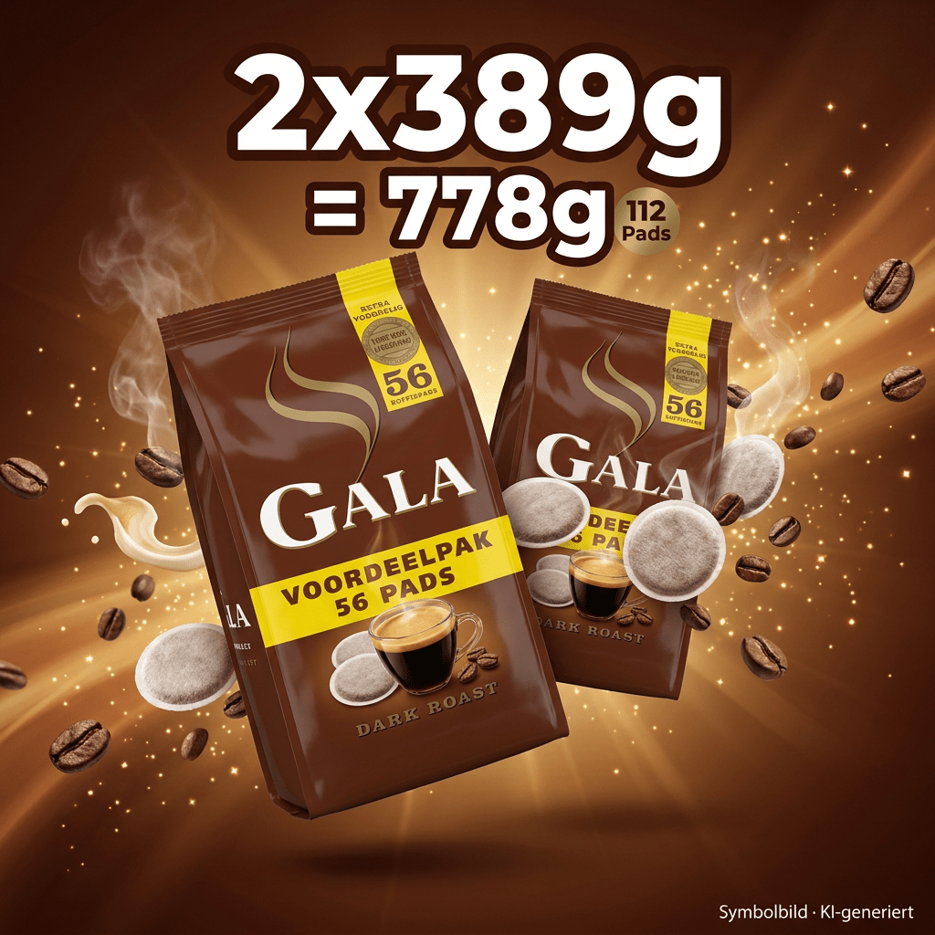 Image of Gala - Dark Roast Coffee Pods - Strong Roast Coffee For All Pad Machines 56 Pods - 2x389g 778g 112 Pods