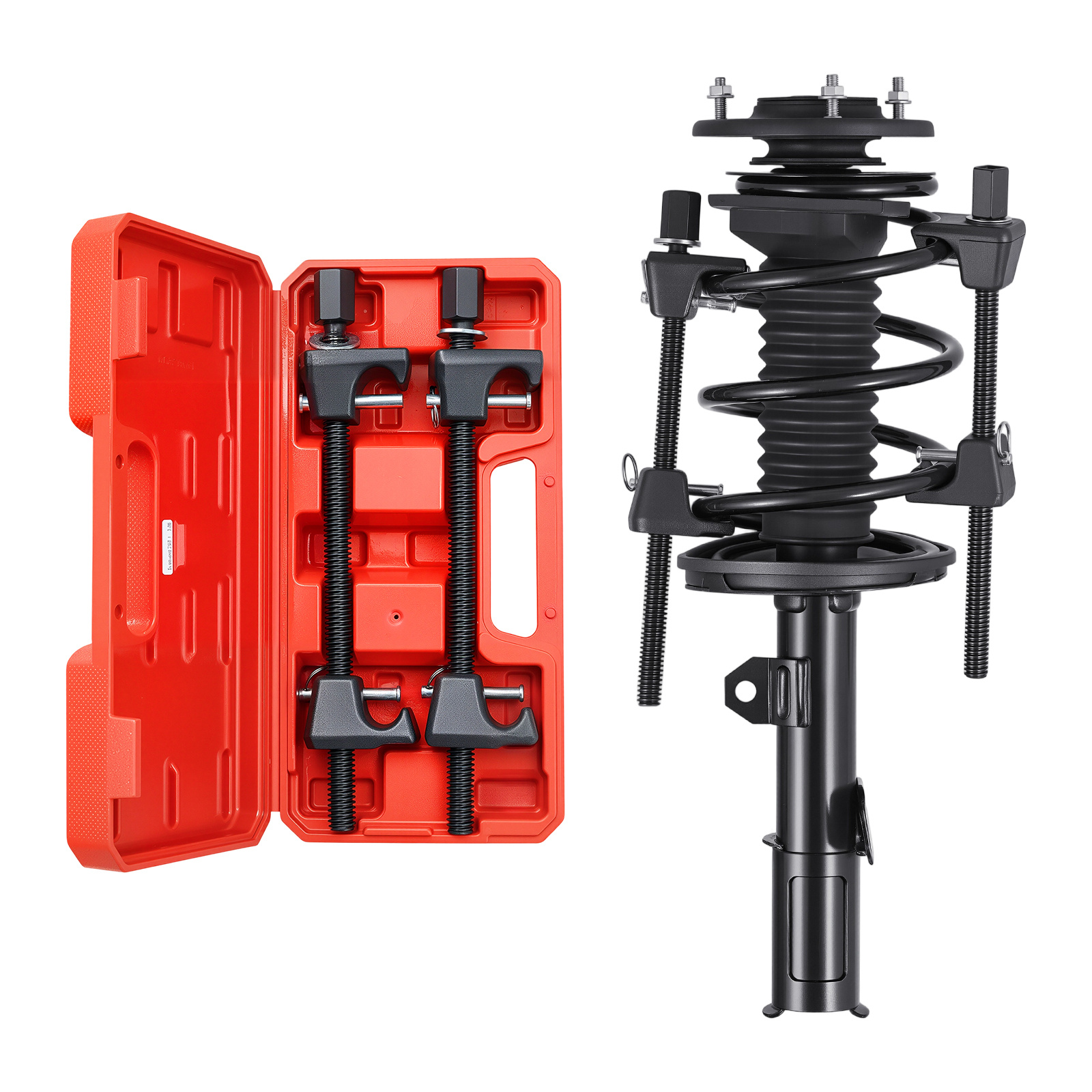 Image of Vevor Heavy Duty Strut Spring Compressor, 2 Pack, Coil Spring Tool With 10.4-inch (256 Mm) Range, Compatible With 0.86-inch (22 Mm) Hex Sockets, Suitable For Cars, Trucks, And Motorcycles, Black