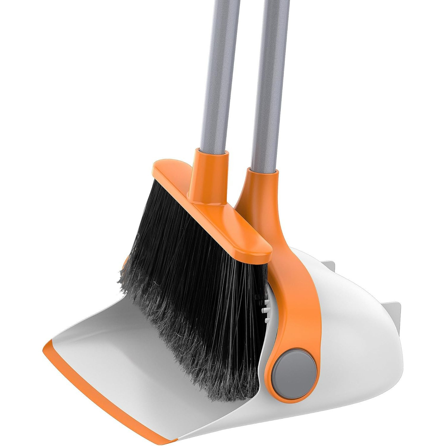 Image of Broom With Standing Long Adjustable Handle | Set For Sweeping With Hair Cleaning System Outdoor Garden Home