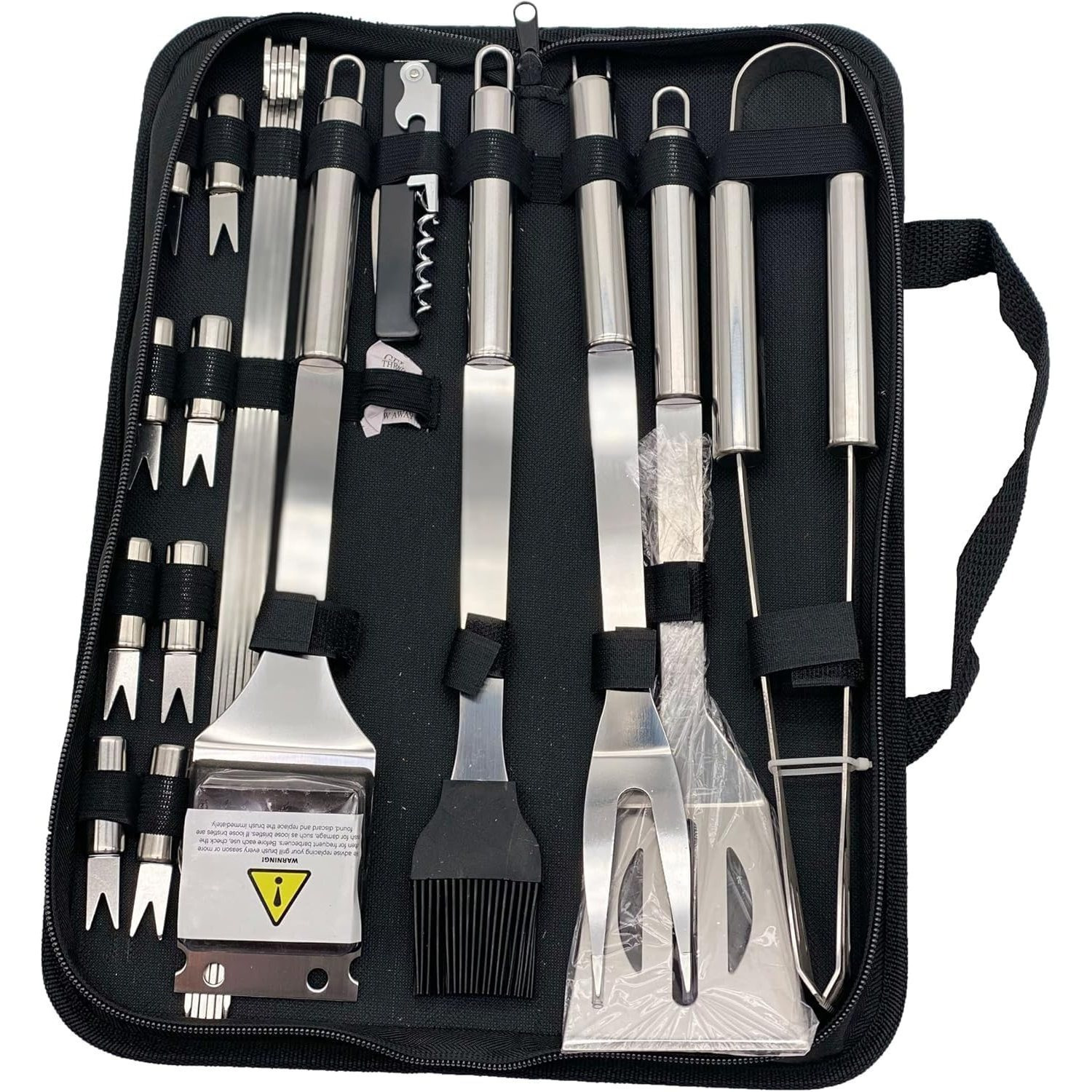 TEMU 20pcs Grill Tool Set, Stainless Steel Bbq Accessories Kit With Carry Case