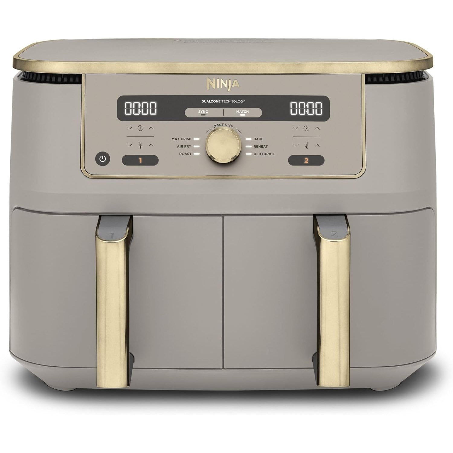 Ninja Max Dual Hot Air Fryer 9.5l – 2 Drawers, Gold Stone (dz400eustgd)