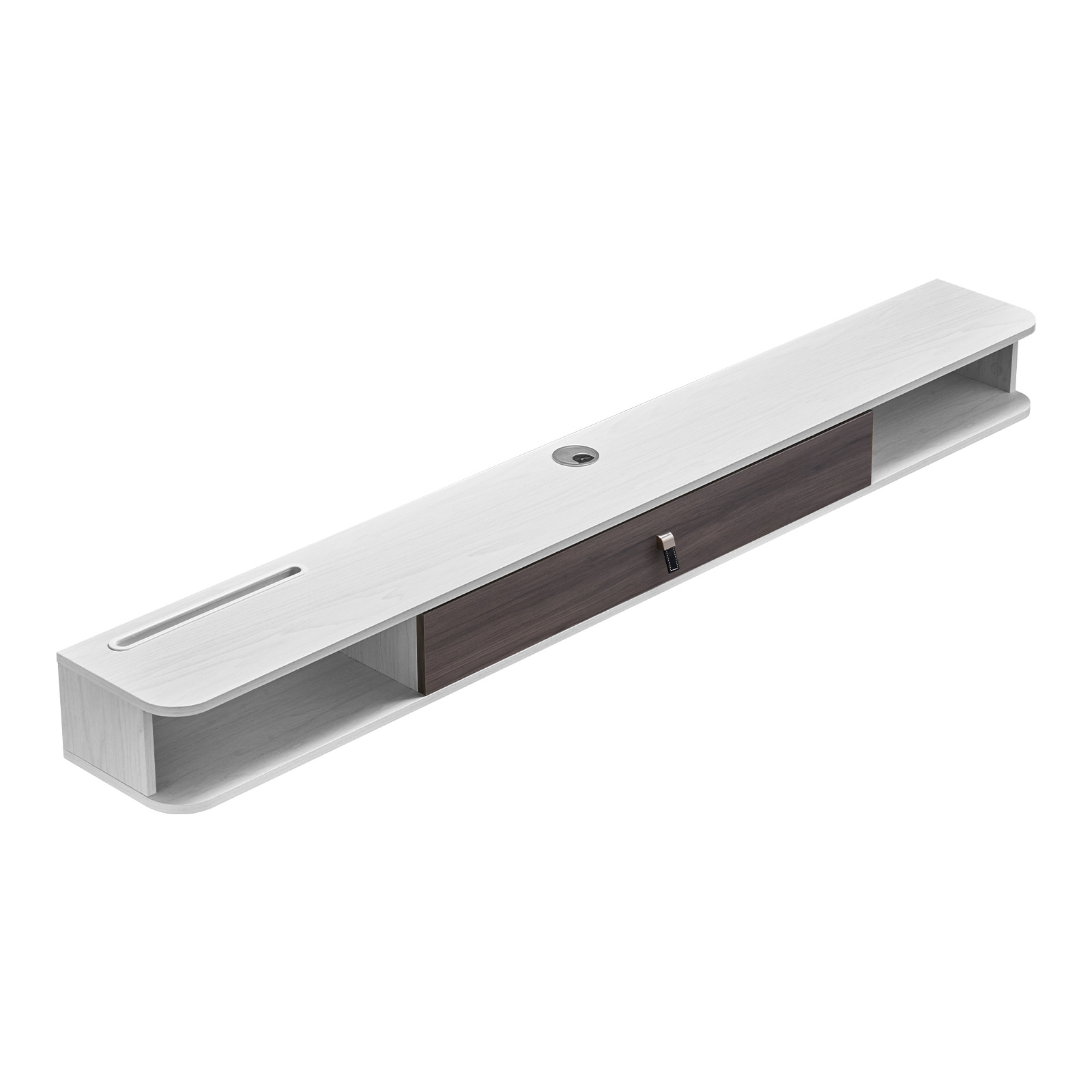 TEMU Support TV flottant VEVOR, meuble de mural de 70 pouces avec trou pour câble, étagère TV flottante moderne avec armoire de rangement, console en