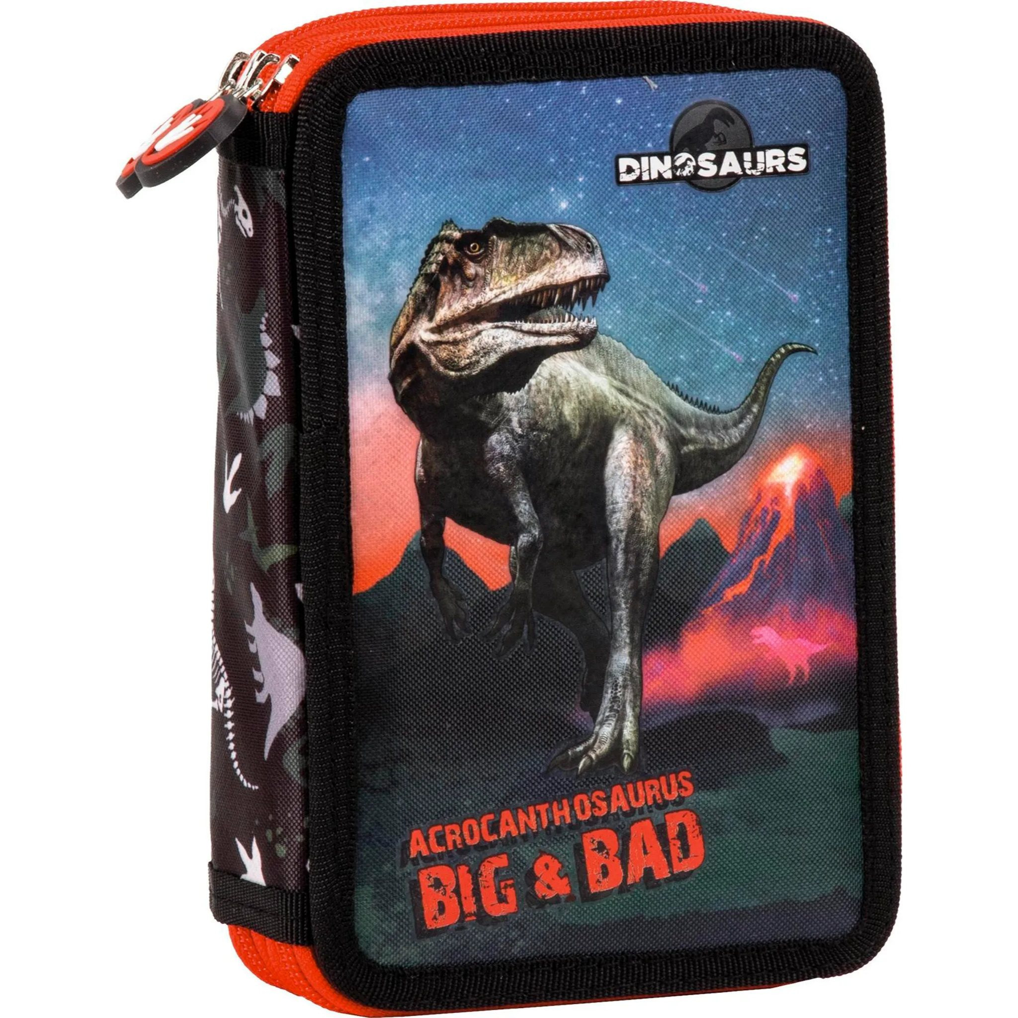 Dino Pencil Case Filled, 2-compartment Pencil Pouch, Pen Case, Dinosaur Pencil Holder